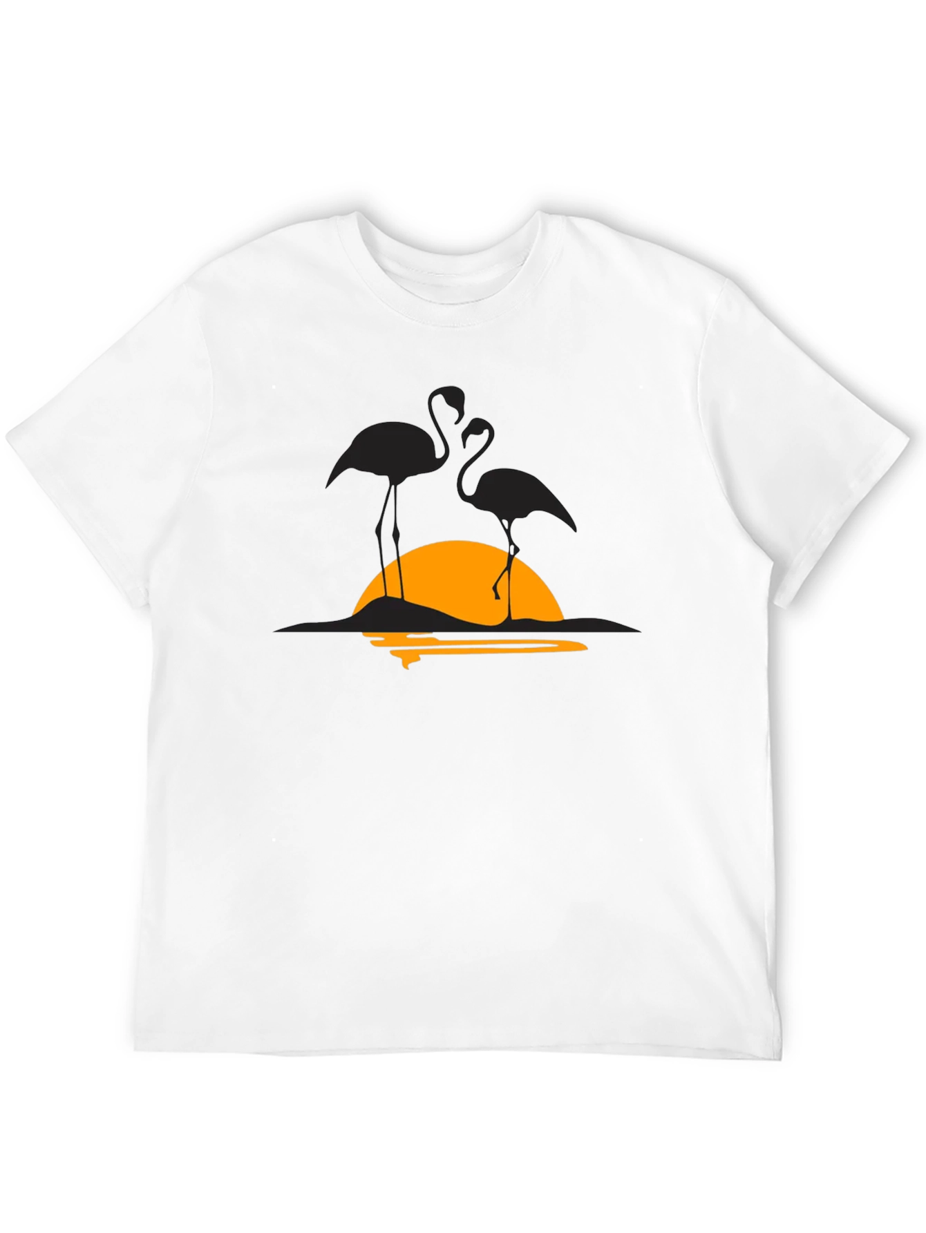Flamingo Sunset Graphic Tee - Black