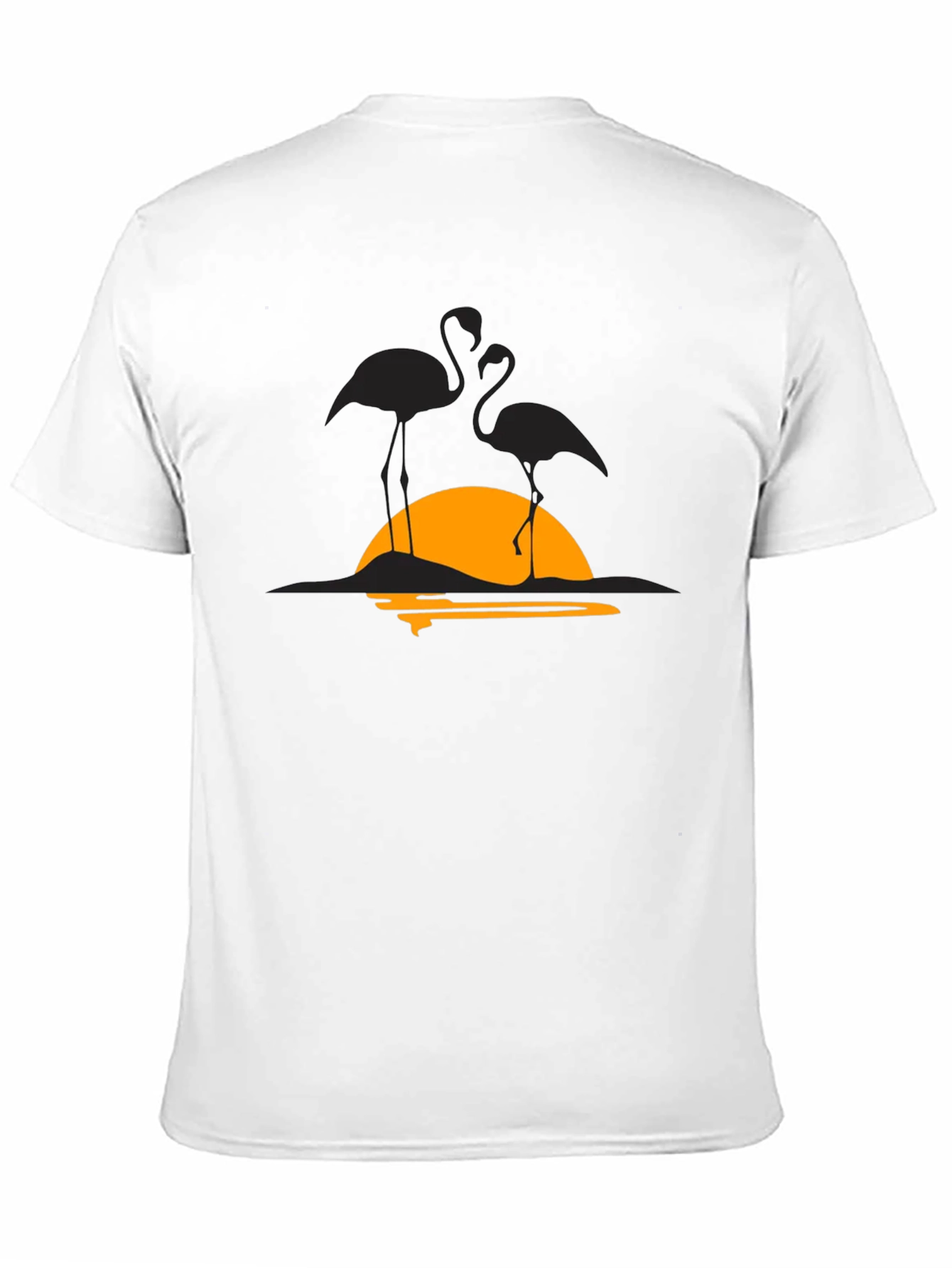 Flamingo Sunset Graphic Tee - Black