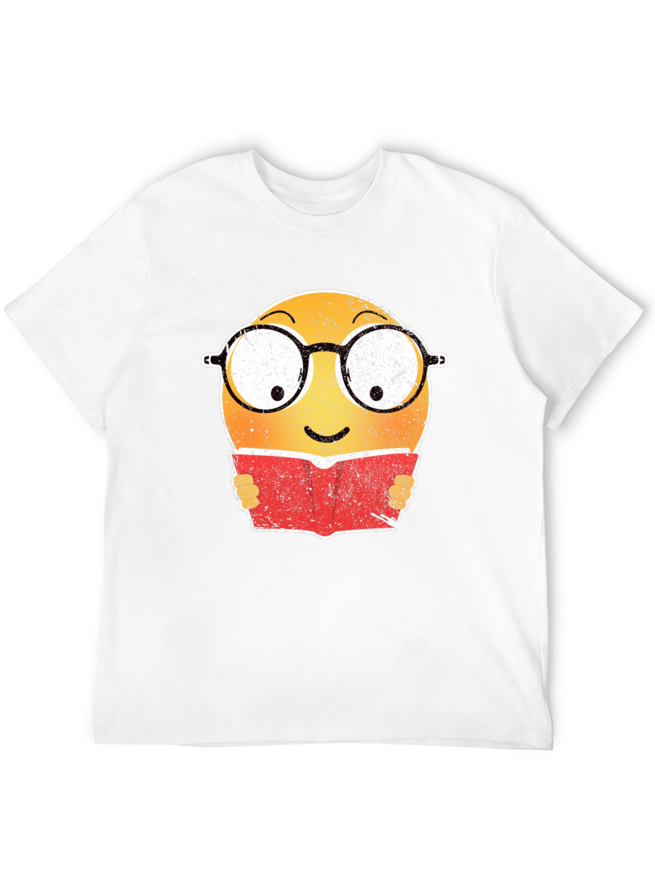 Bookworm Emoji Graphic T-Shirt - Black