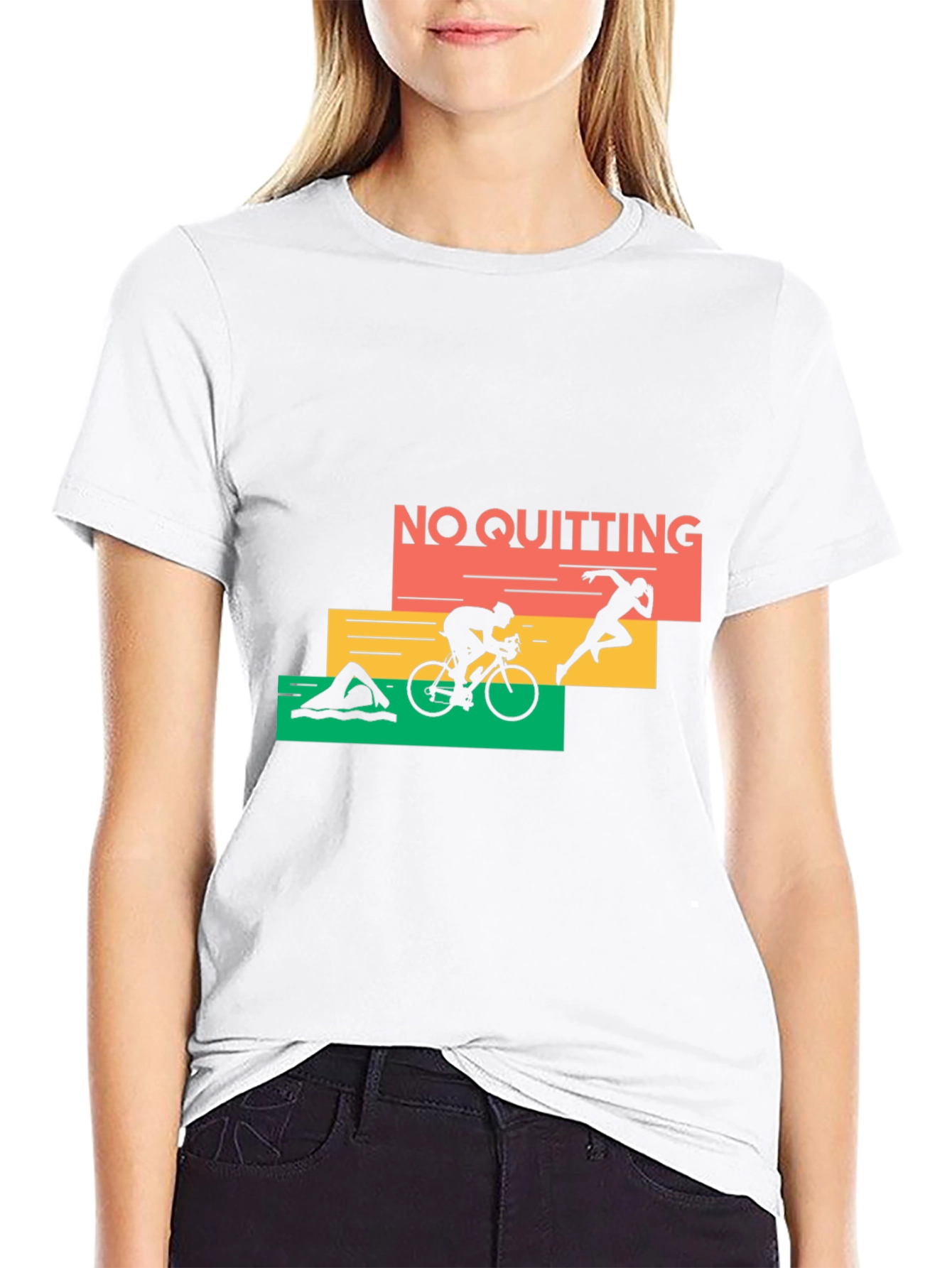 No Quitting Triathlon T-Shirt - Black