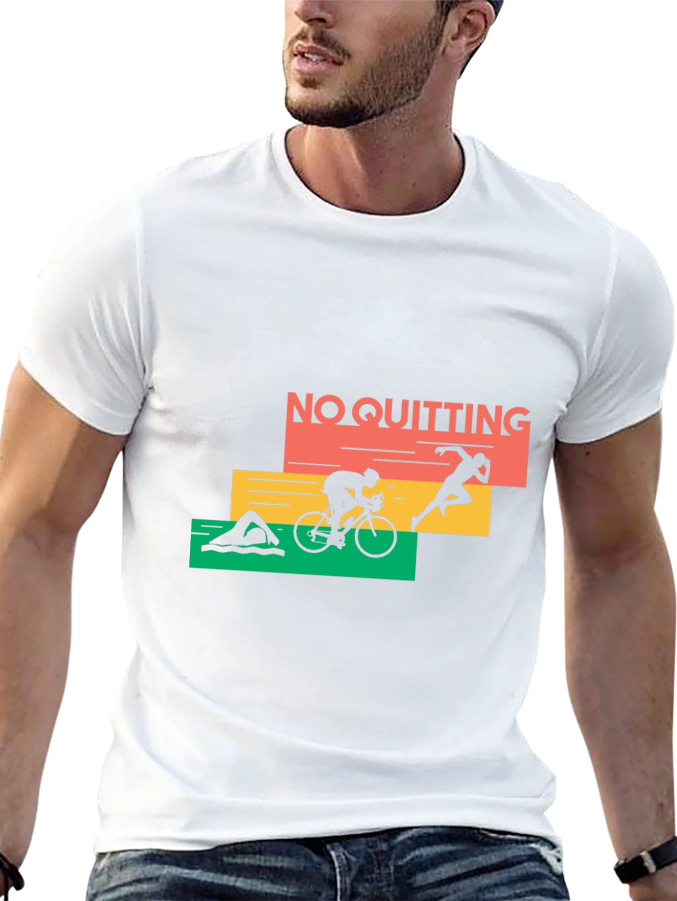 No Quitting Triathlon T-Shirt - Black