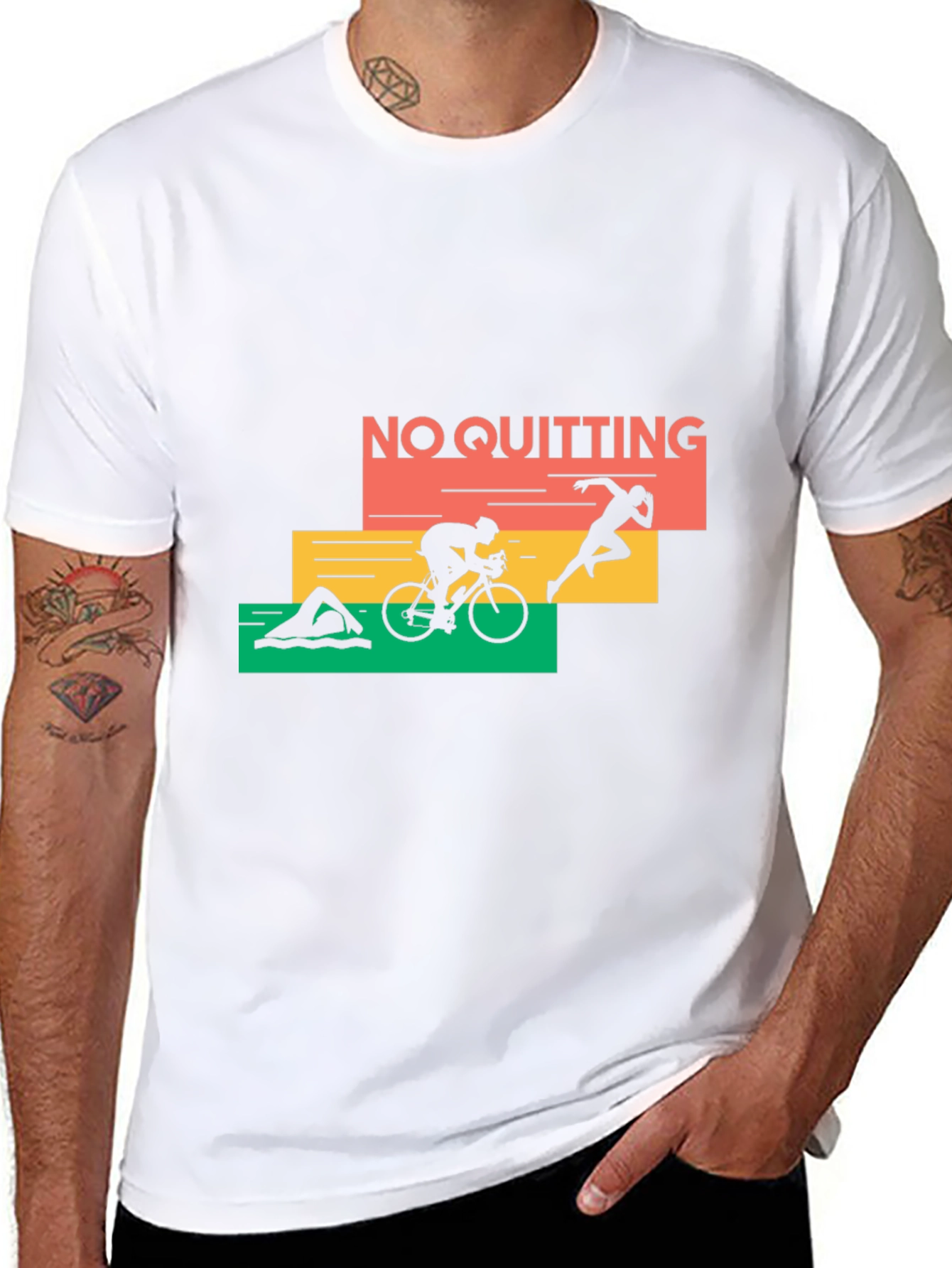 No Quitting Triathlon T-Shirt - Black
