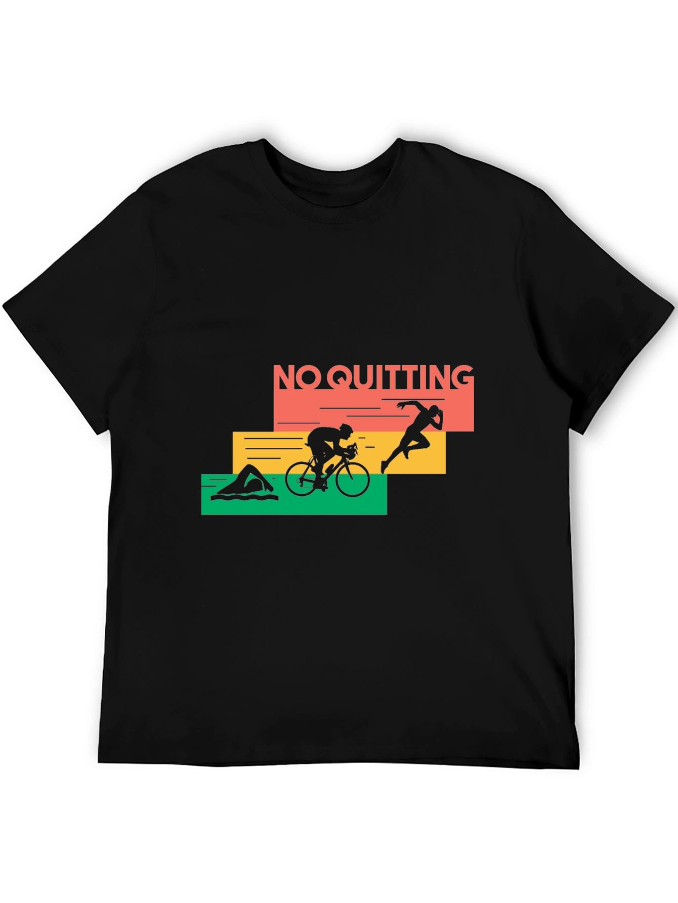 No Quitting Triathlon T-Shirt - Black