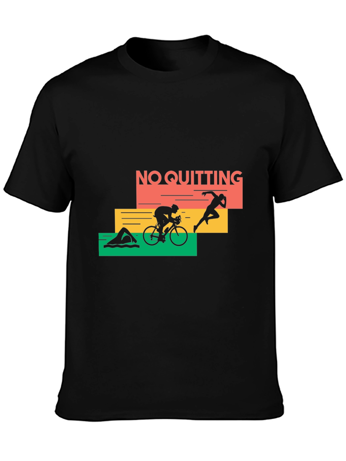 No Quitting Triathlon T-Shirt - Black
