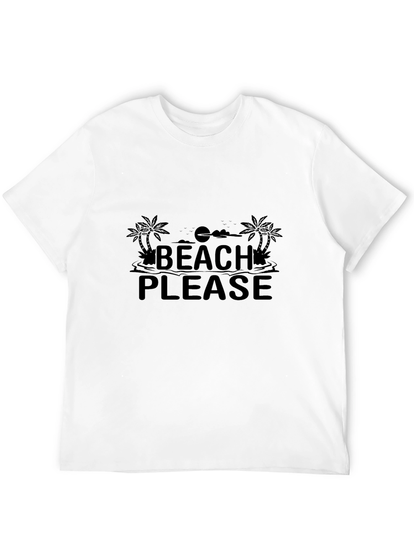 Beach Please Graphic Tee - Black Unisex T-Shirt