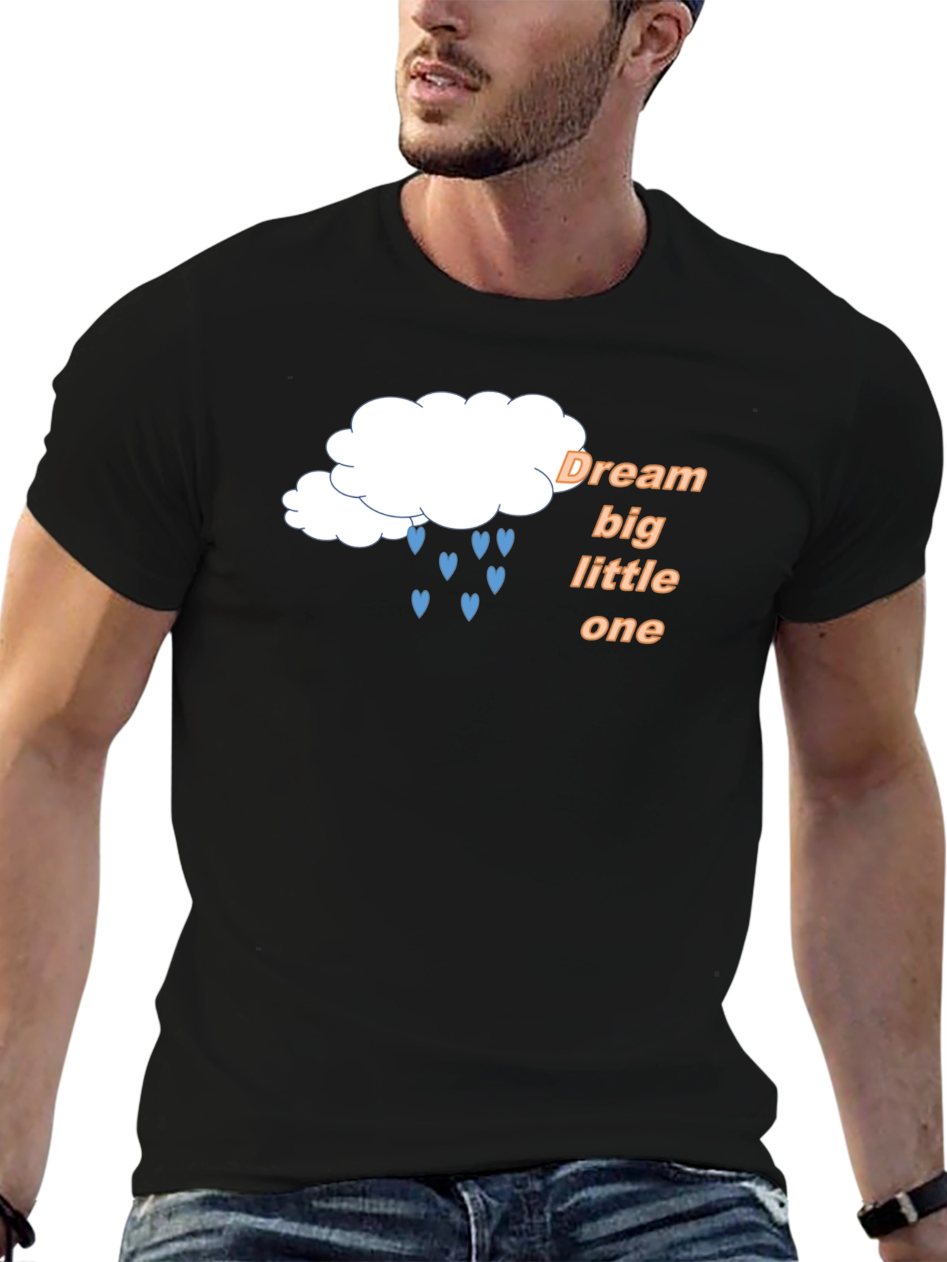 Dream Big Little One Black Graphic T-Shirt