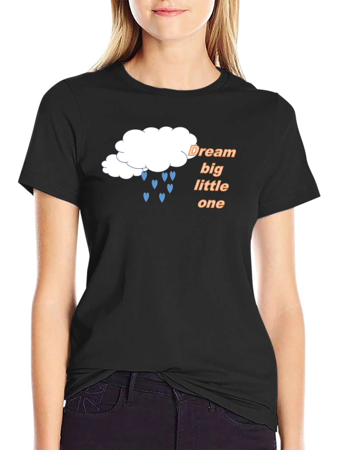 Dream Big Little One Black Graphic T-Shirt
