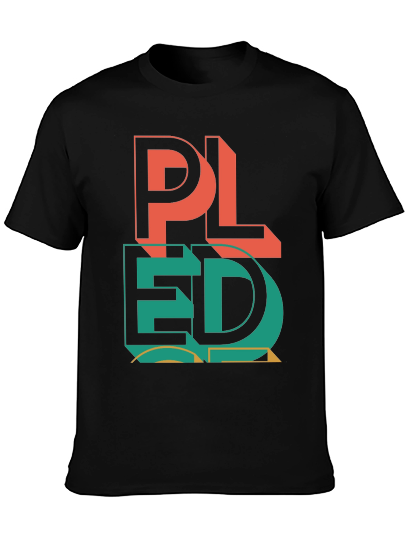 PLEDGE Graphic Print Black T-Shirt