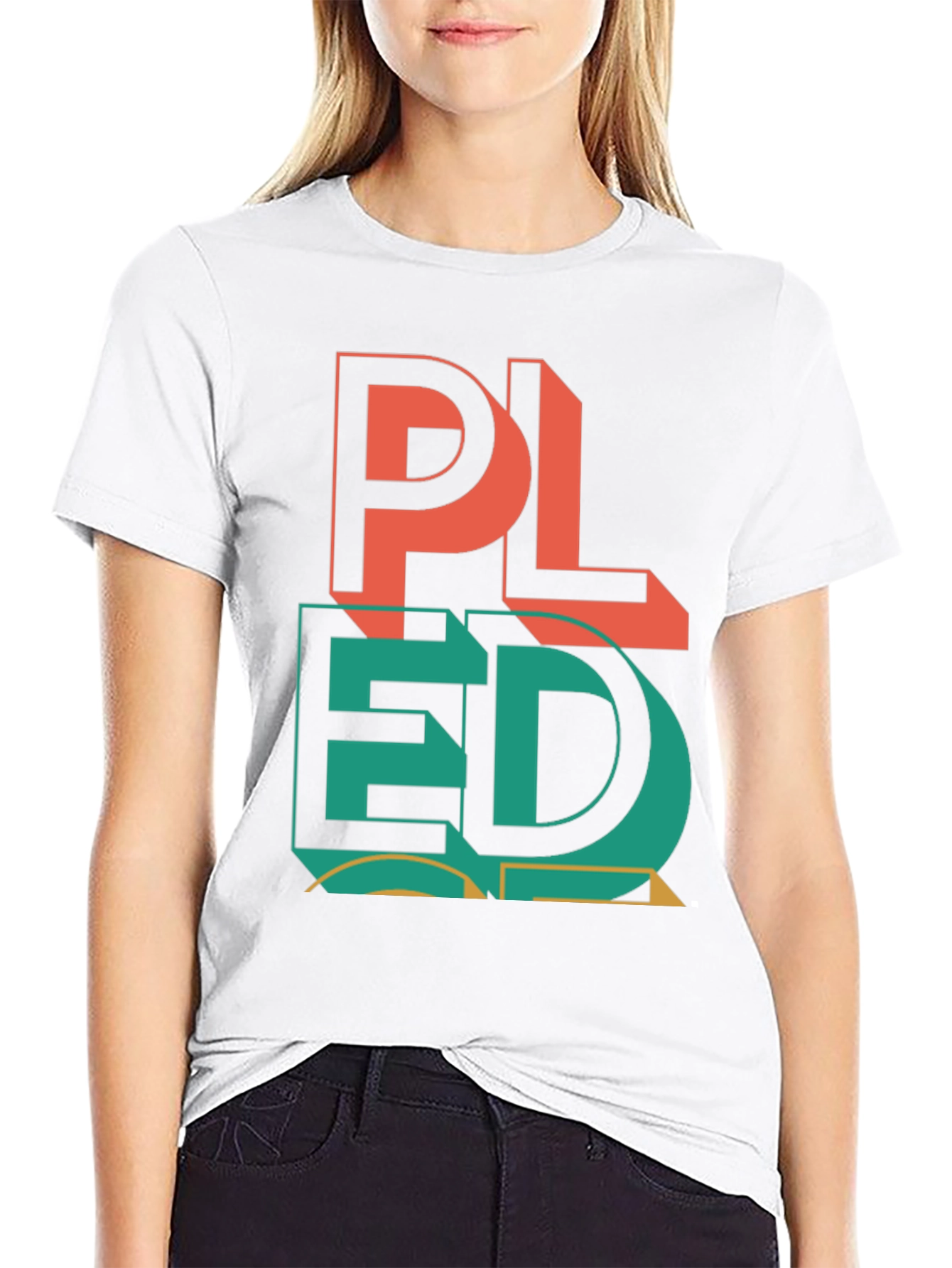 PLEDGE Graphic Print Black T-Shirt