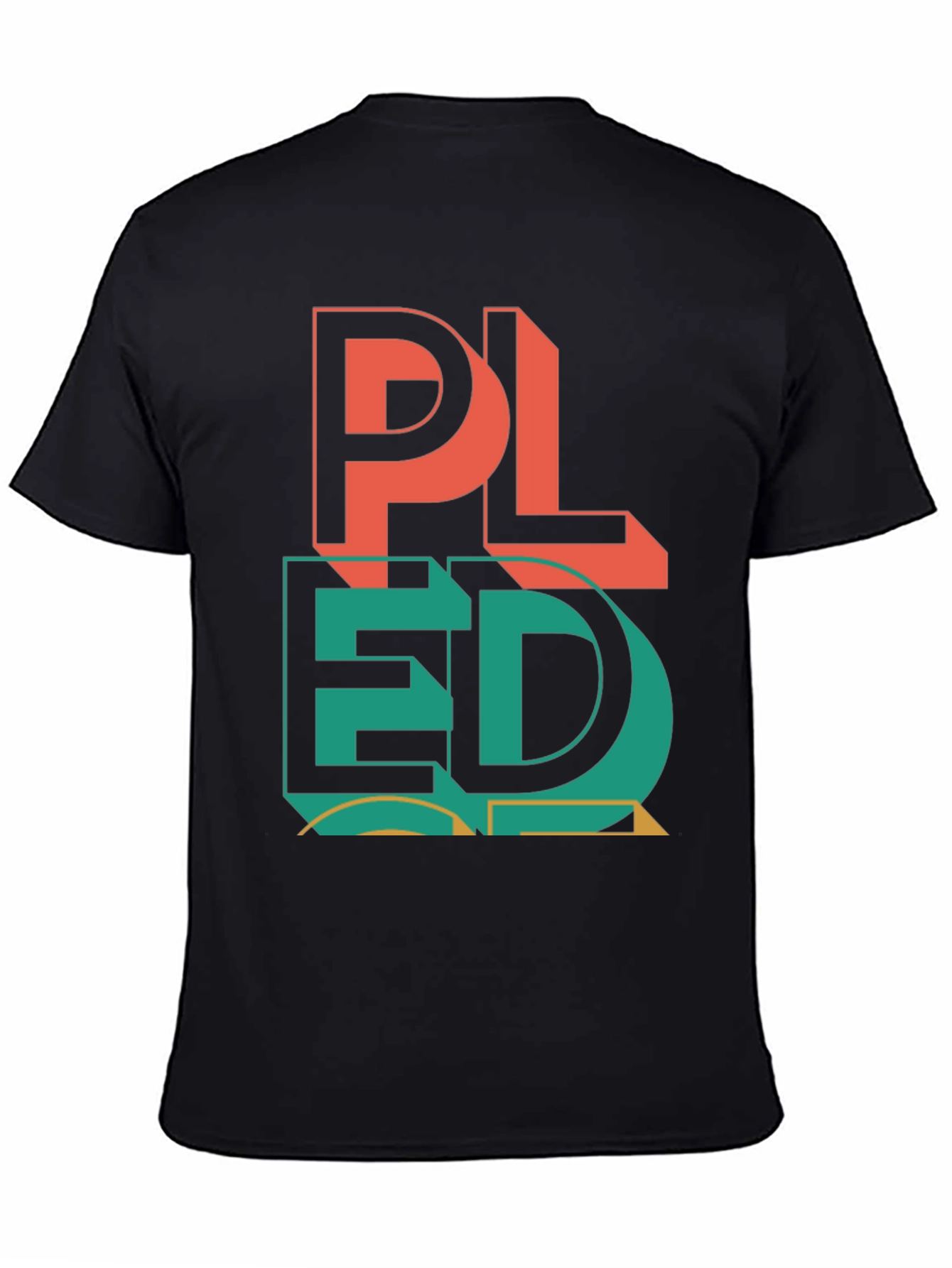PLEDGE Graphic Print Black T-Shirt