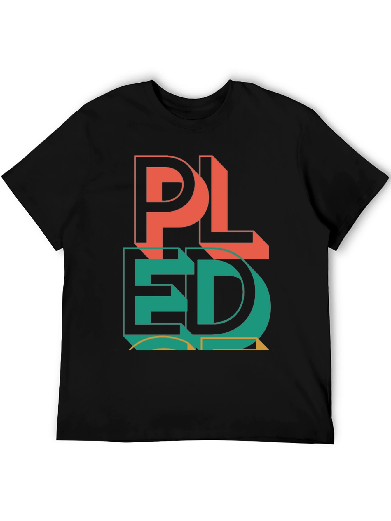 PLEDGE Graphic Print Black T-Shirt