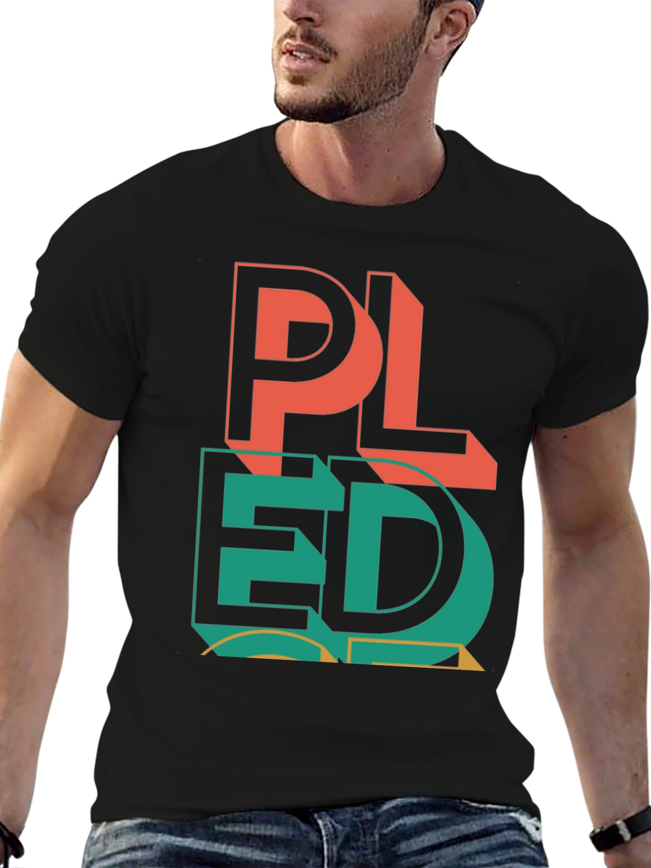 PLEDGE Graphic Print Black T-Shirt