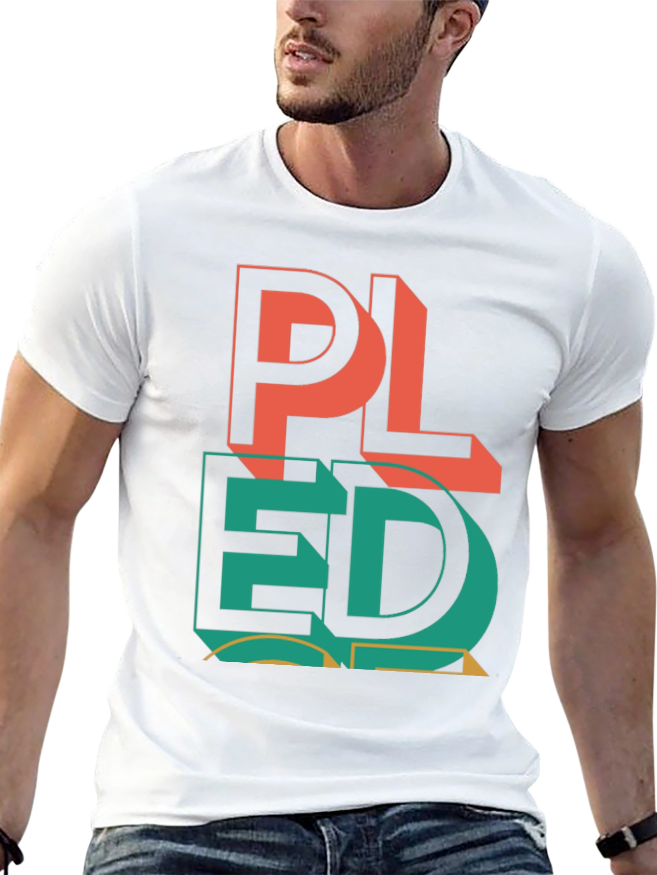 PLEDGE Graphic Print Black T-Shirt