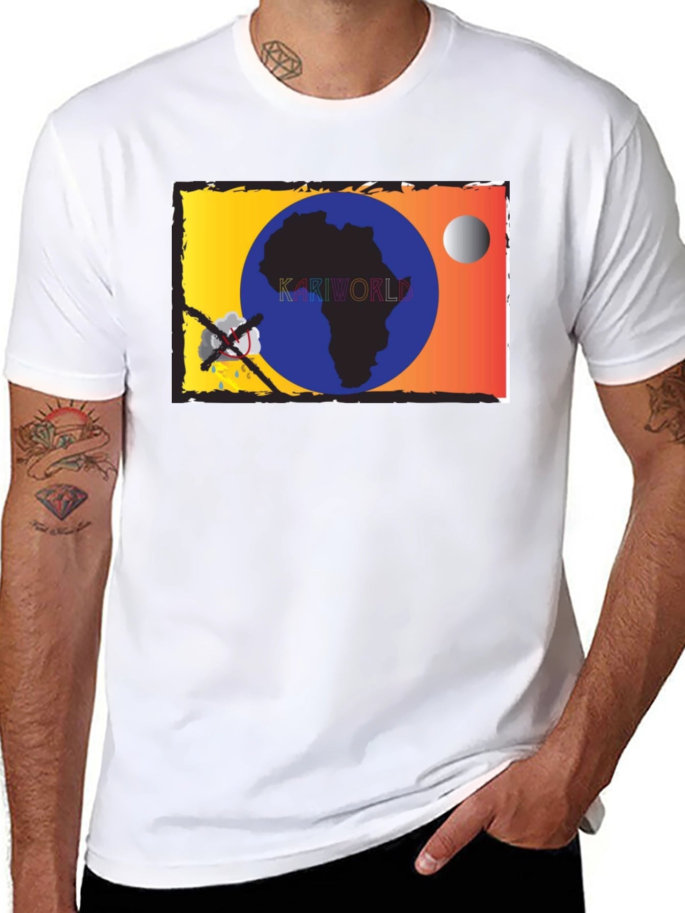Kariworld T-Shirt - Black Cotton Graphic Tee