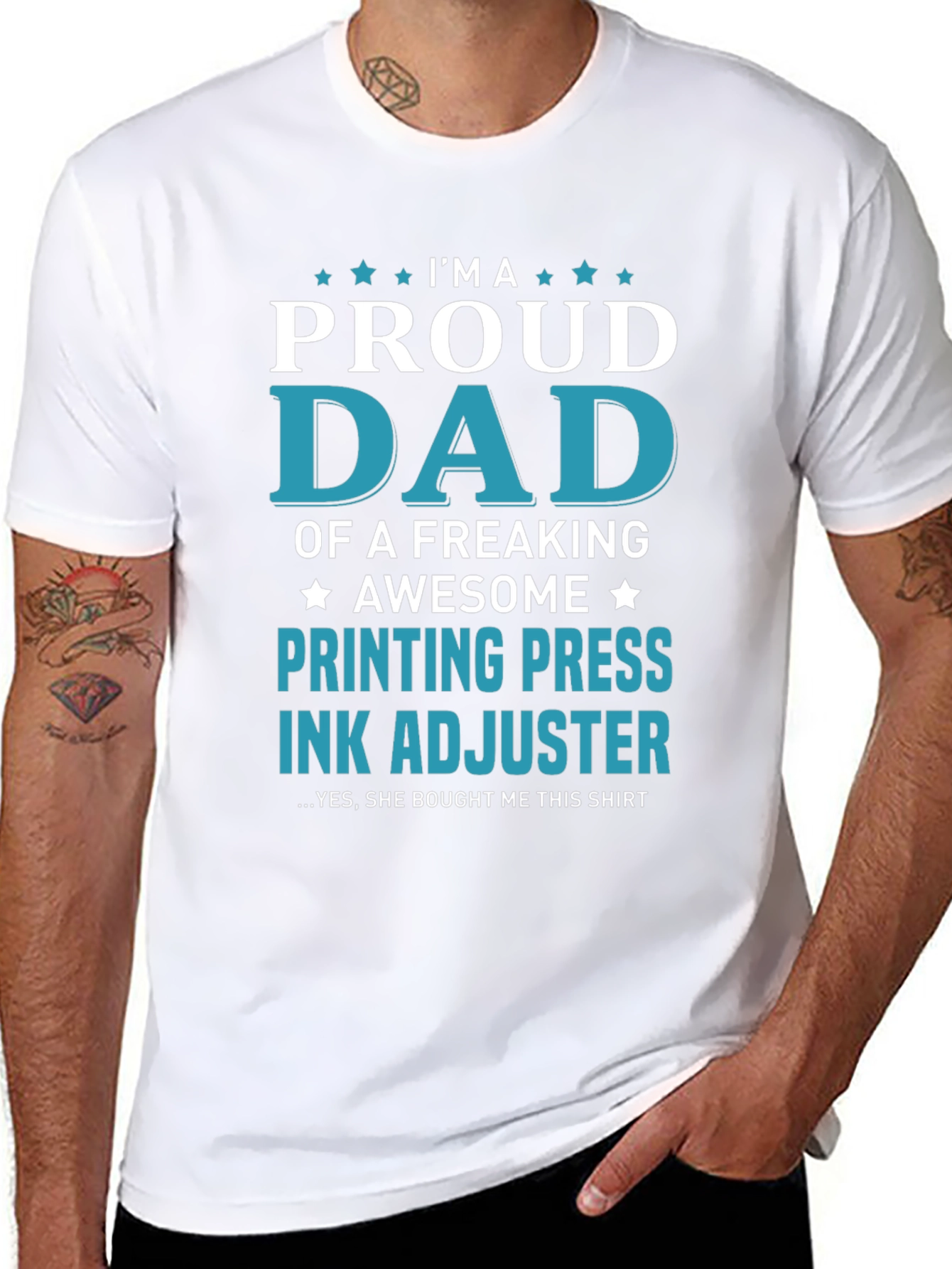 Proud Dad Printing Press Ink Adjuster T-Shirt