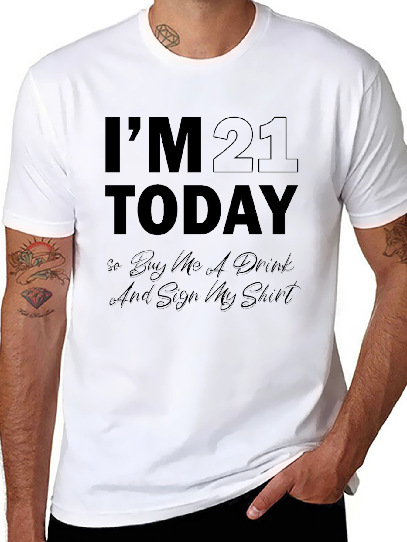 Im 21 Today Black Graphic T-Shirt