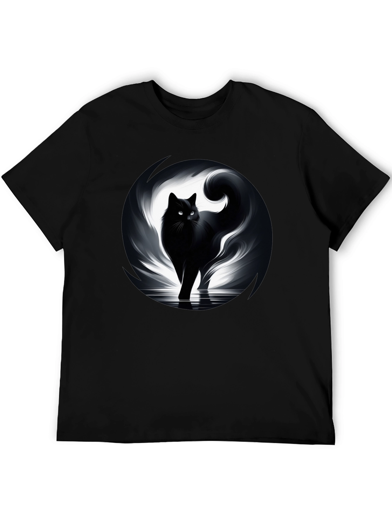 Mystic Cat Graphic Tee - Black