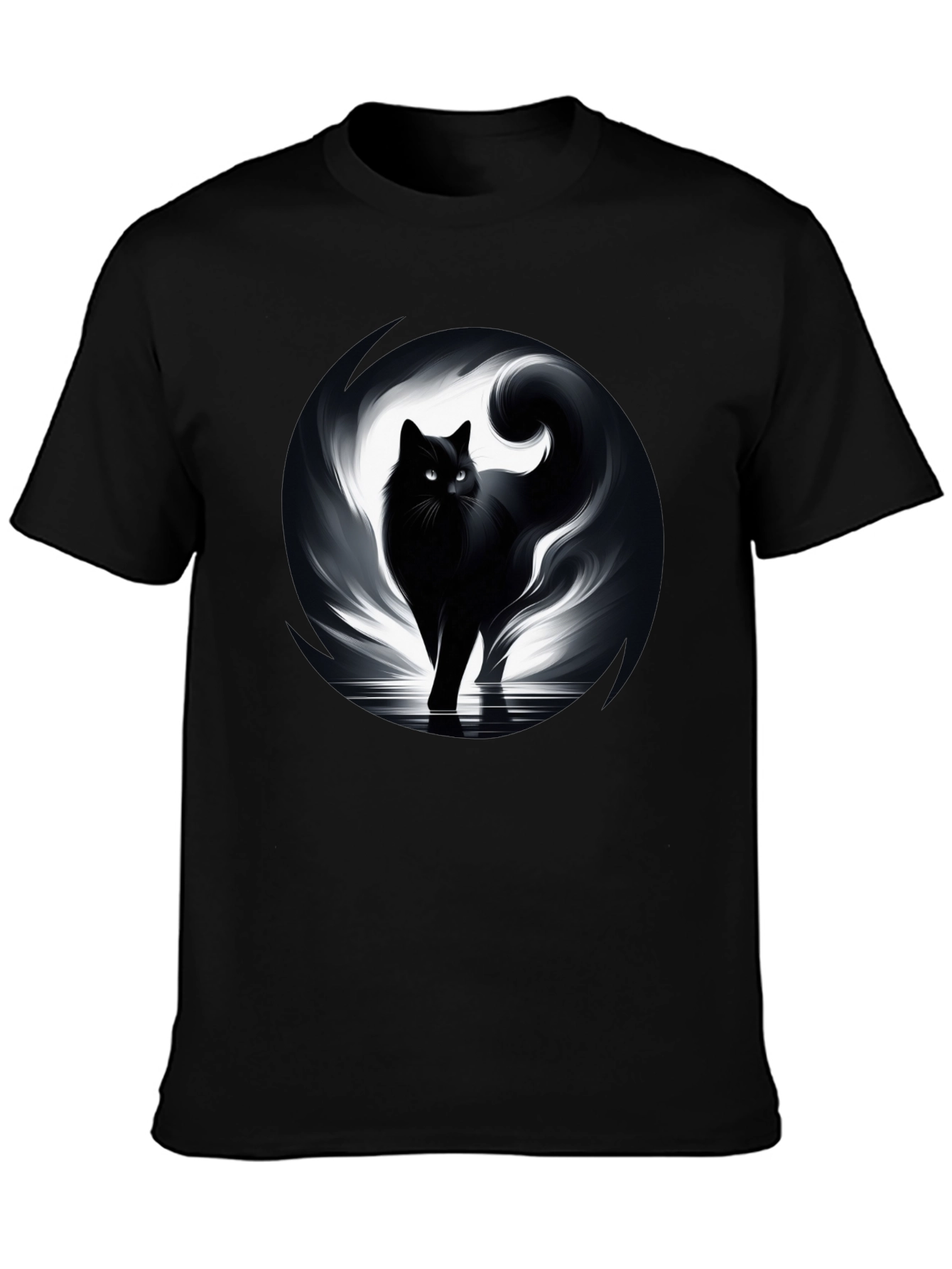 Mystic Cat Graphic Tee - Black
