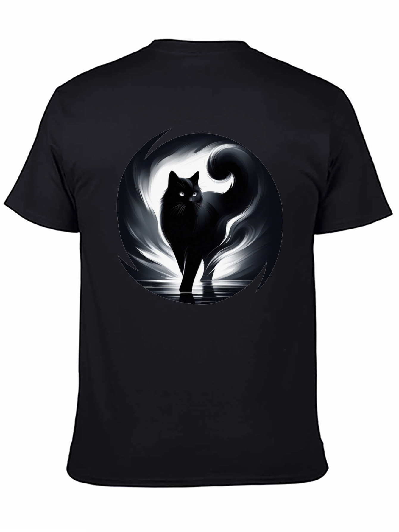 Mystic Cat Graphic Tee - Black