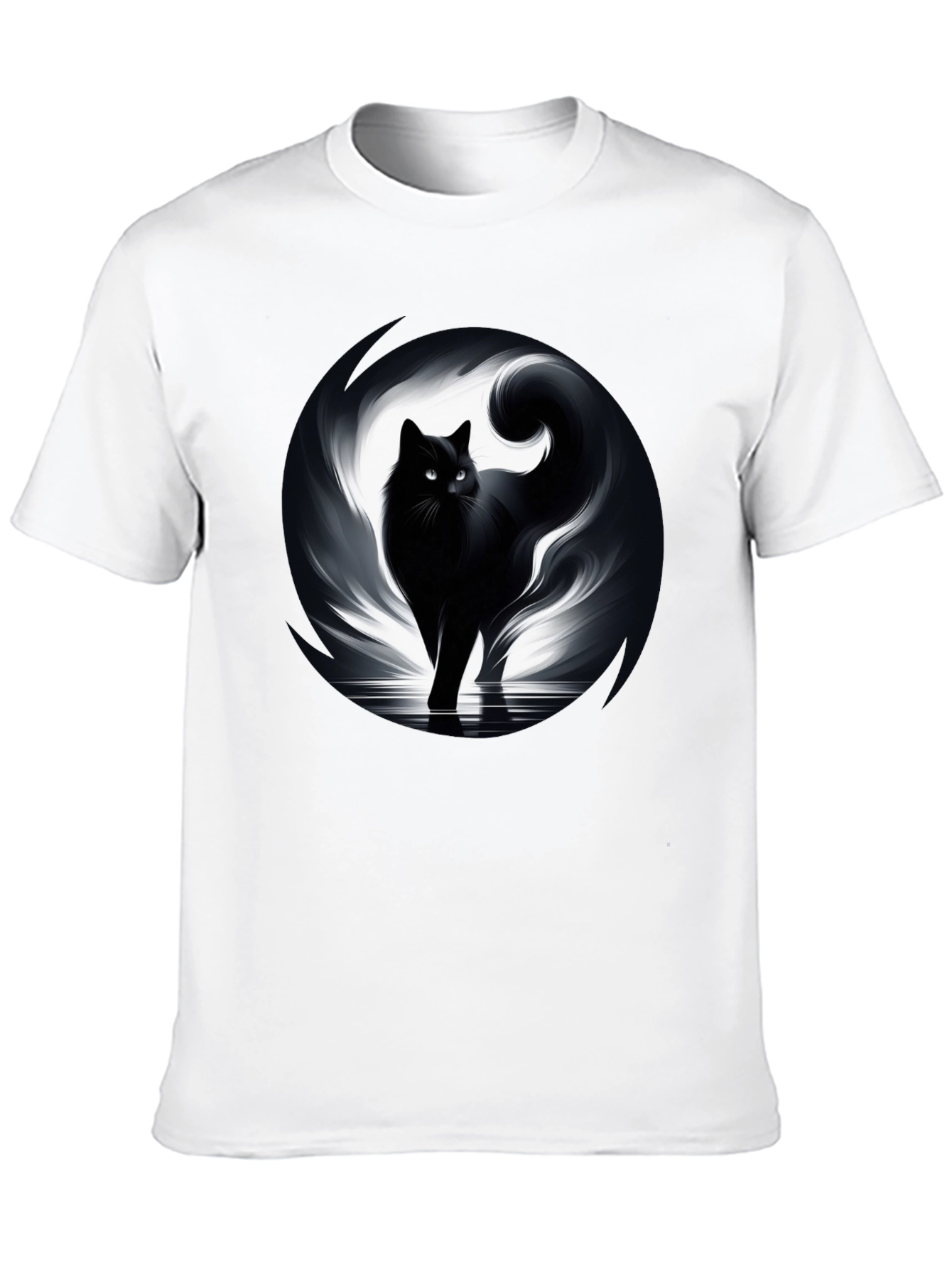 Mystic Cat Graphic Tee - Black