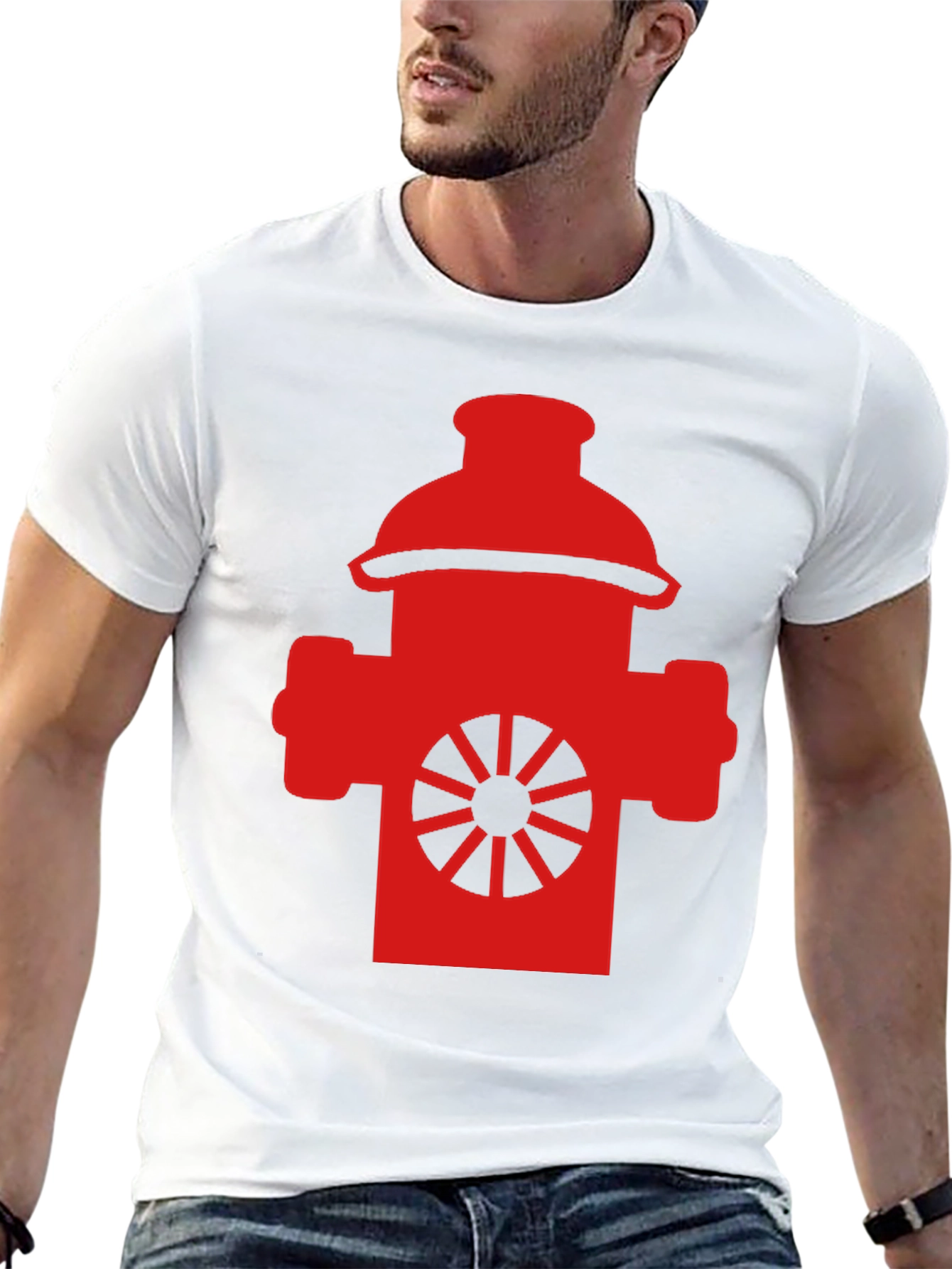 Fire Hydrant Graphic Tee - Black Cotton Blend
