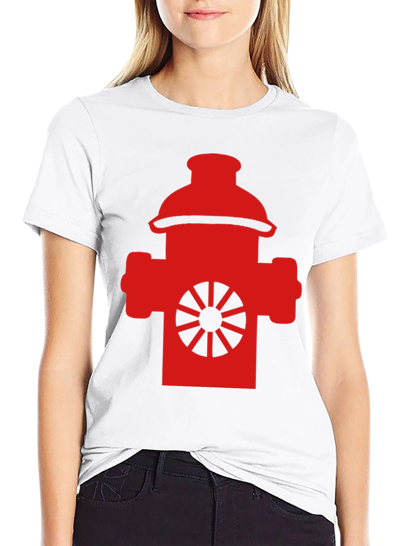 Fire Hydrant Graphic Tee - Black Cotton Blend