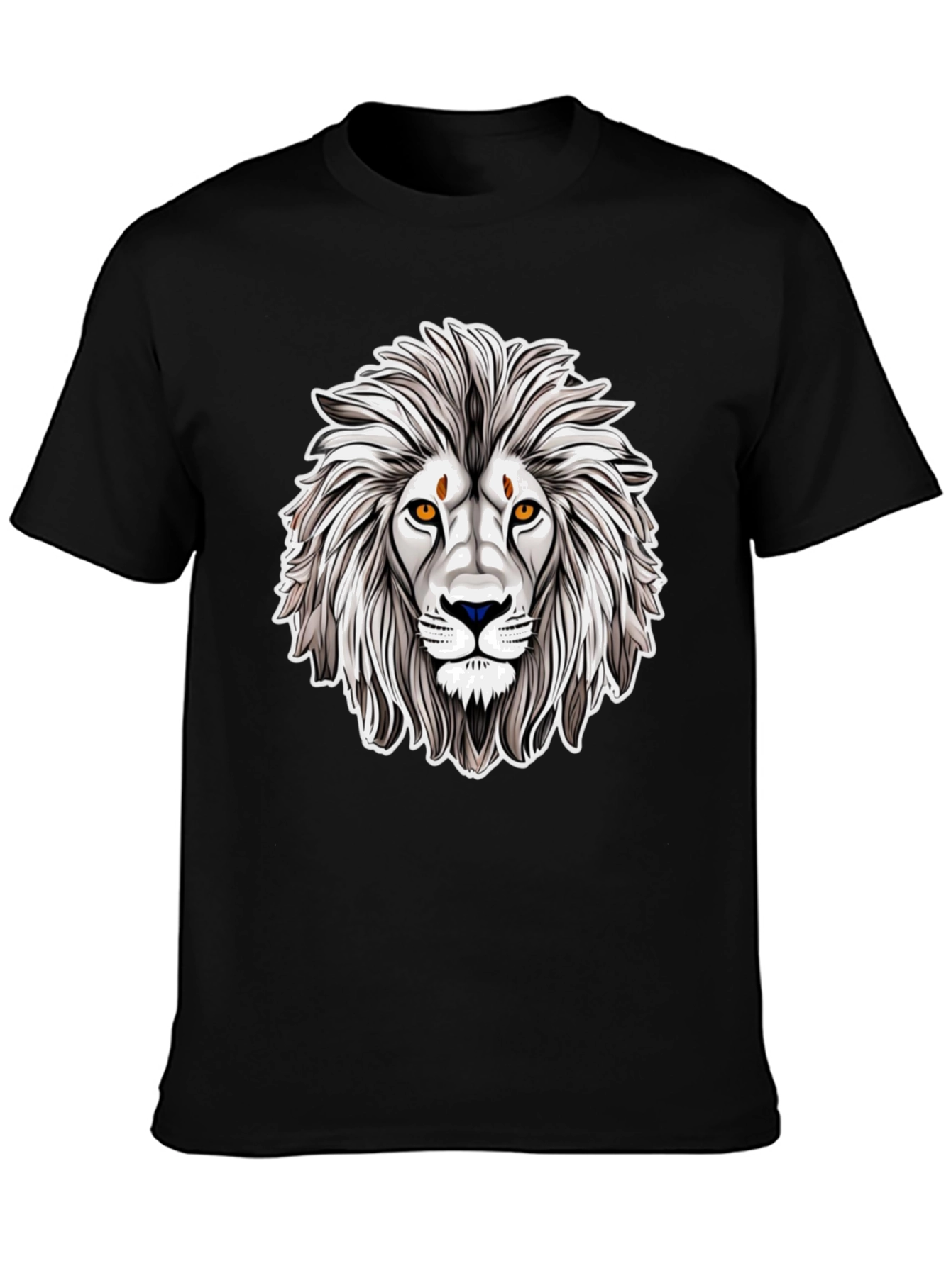 Lion Graphic Black T-Shirt - Cool Animal Tee