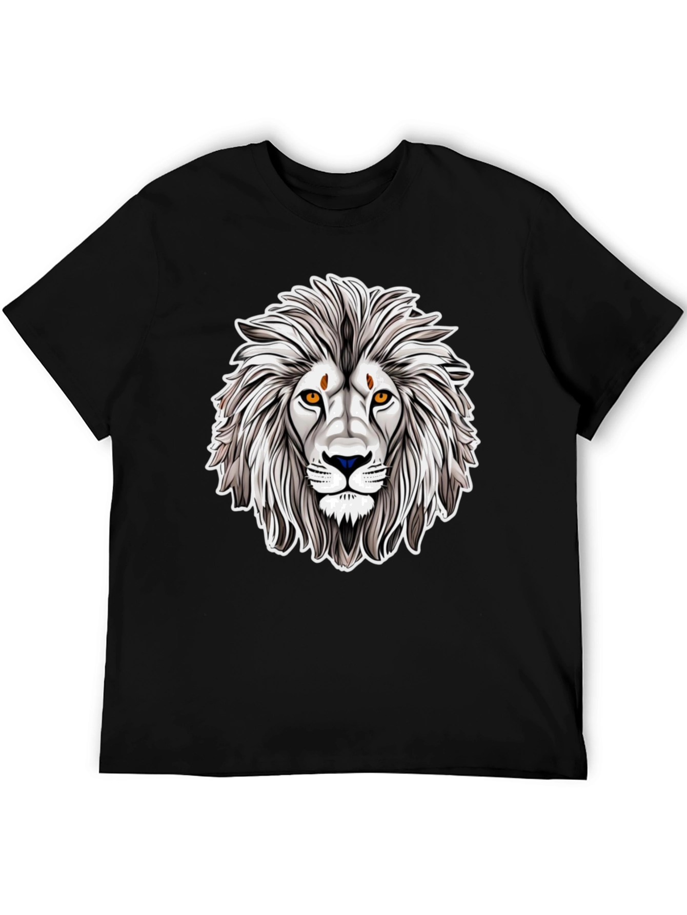 Lion Graphic Black T-Shirt - Cool Animal Tee