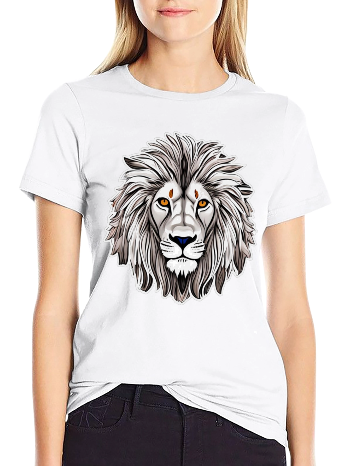 Lion Graphic Black T-Shirt - Cool Animal Tee