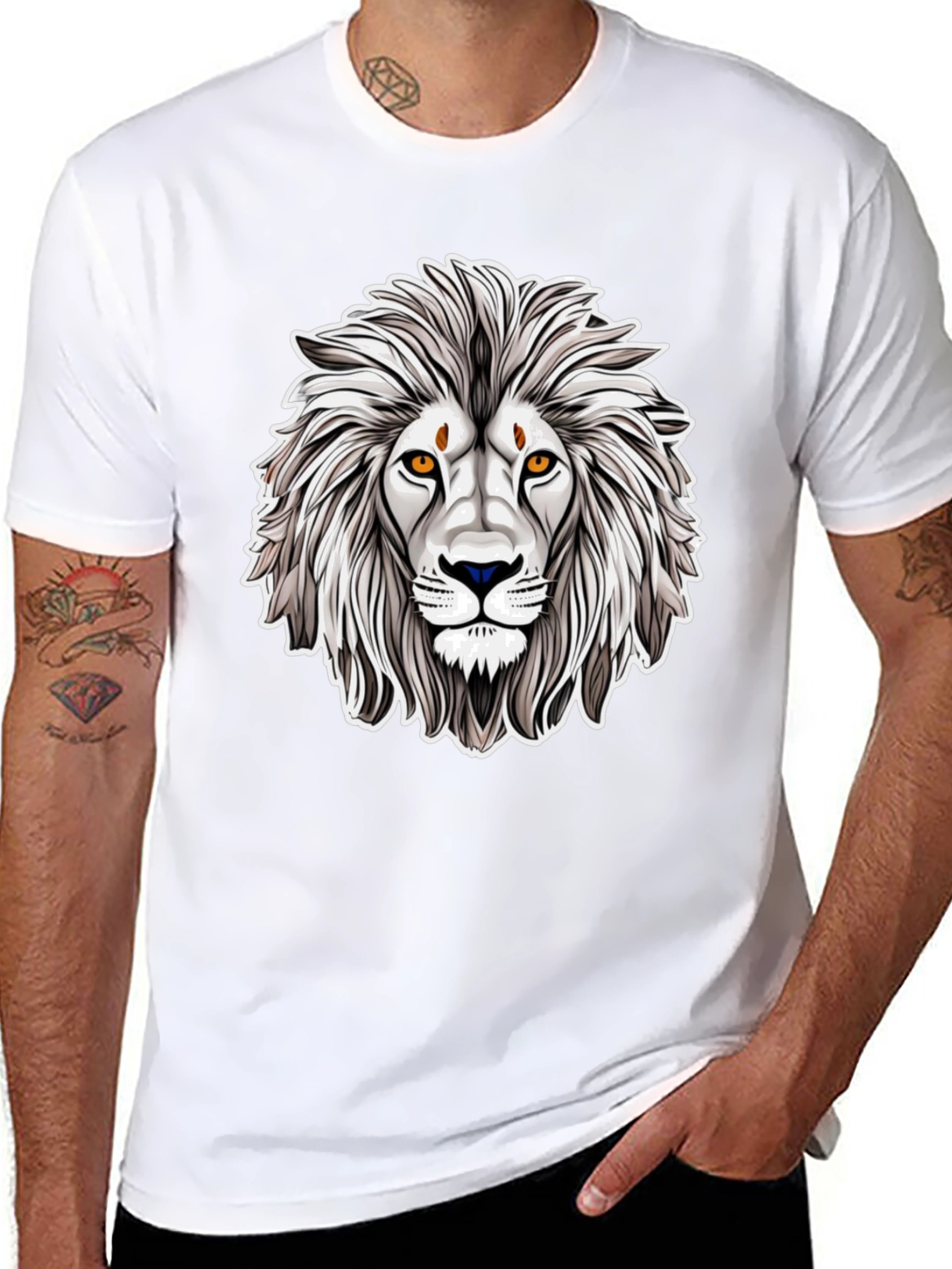 Lion Graphic Black T-Shirt - Cool Animal Tee