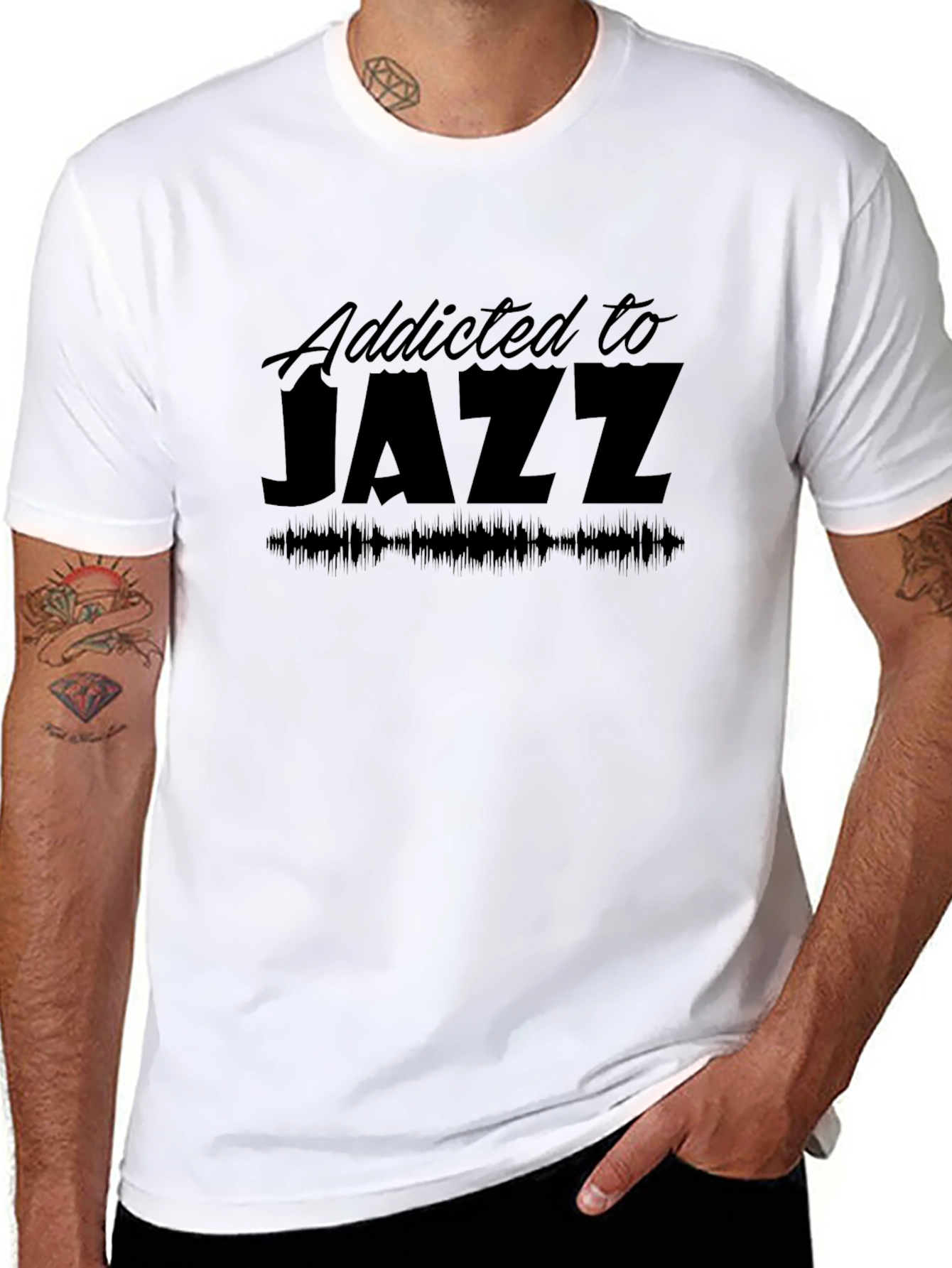 Addicted to Jazz Black Graphic Tee