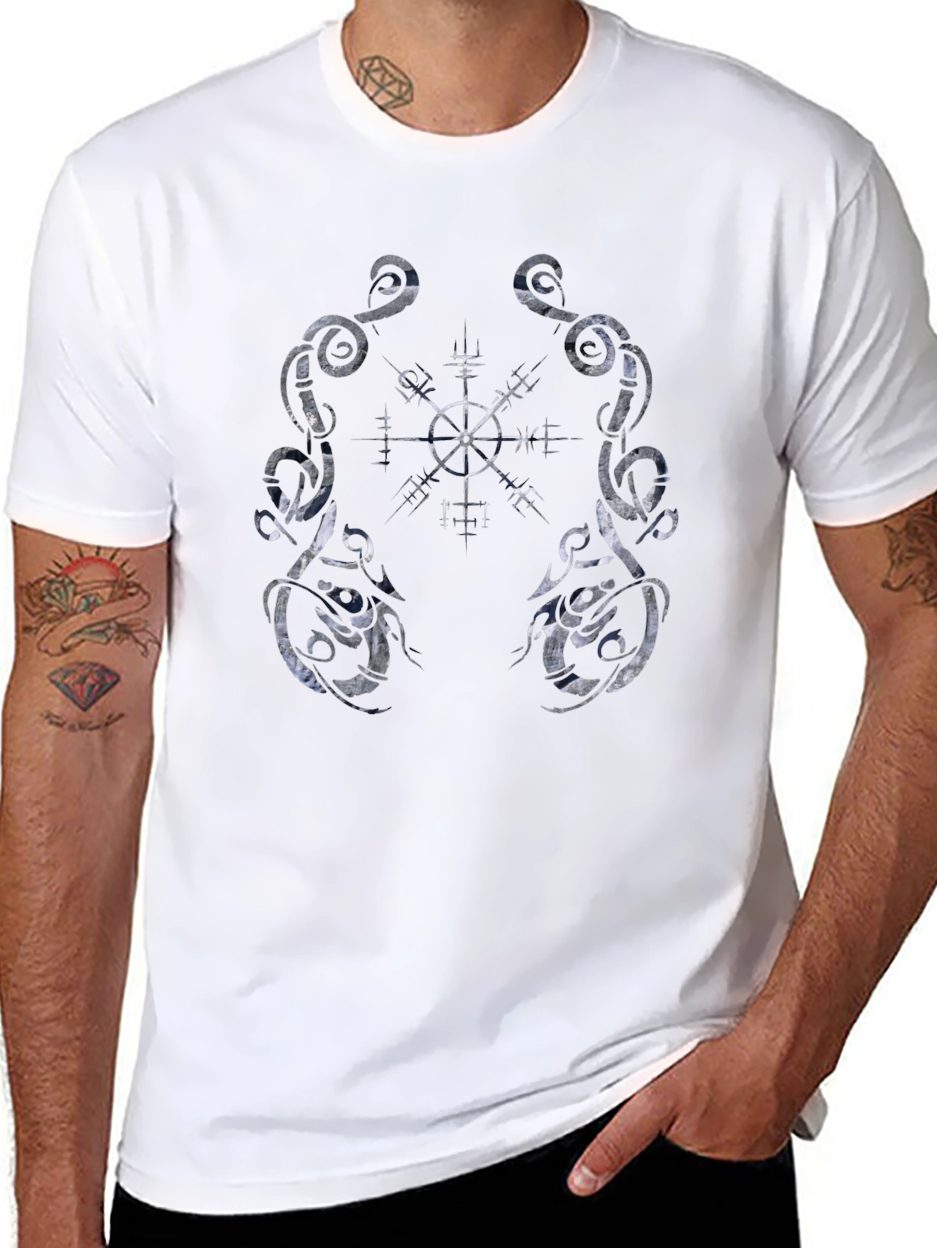 Helm of Awe Viking Symbol Black Tee
