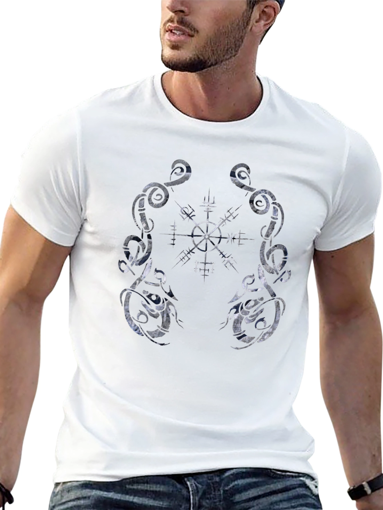 Helm of Awe Viking Symbol Black Tee