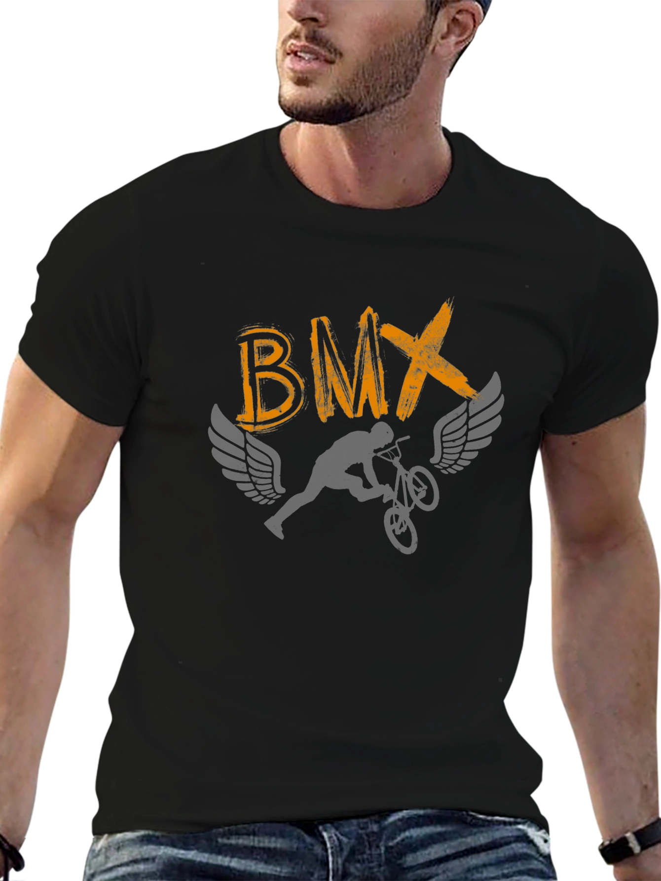 BMX Winged Rider Graphic T-Shirt