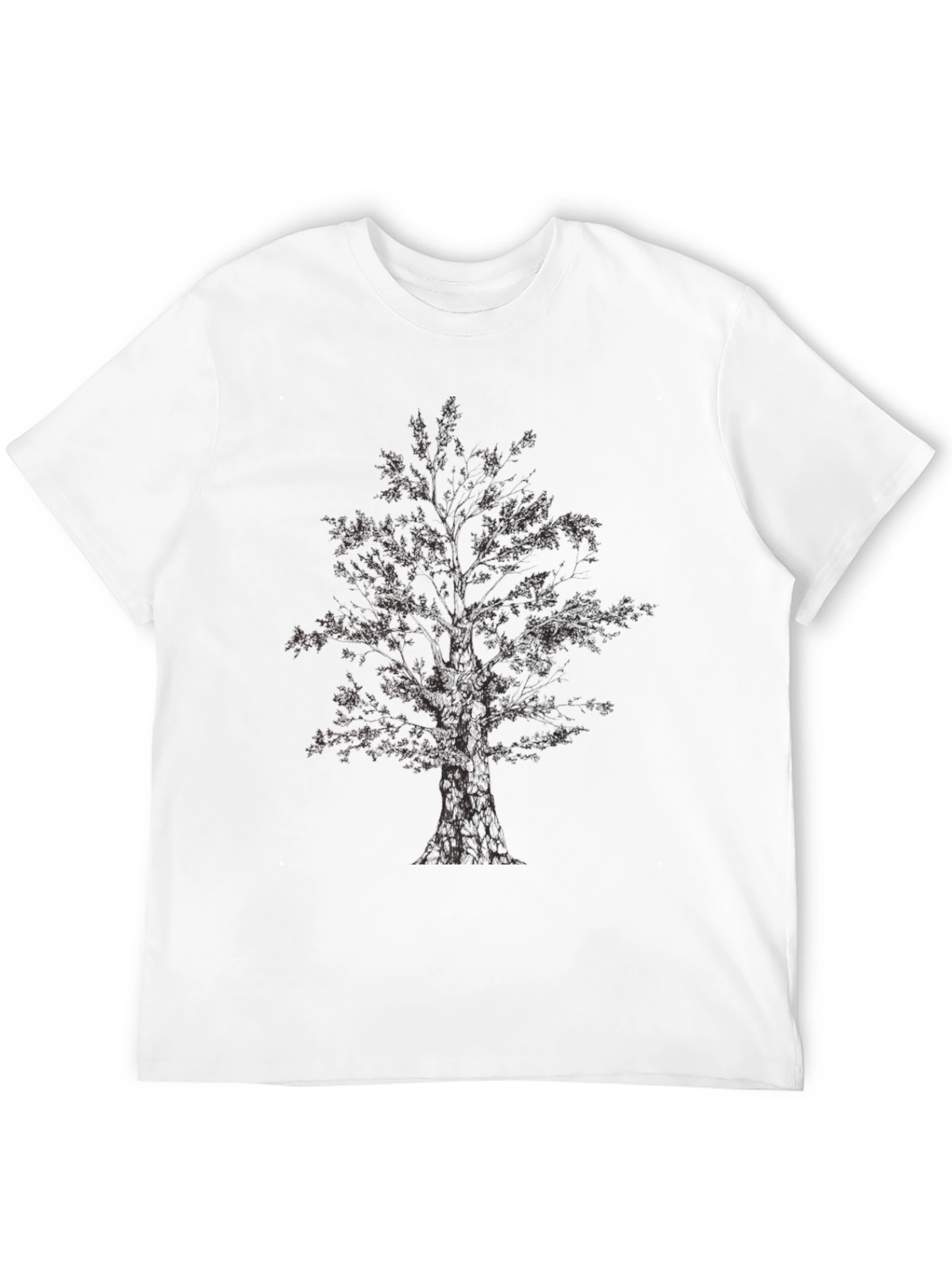 Mens Black Tree Graphic Tee - Casual Style