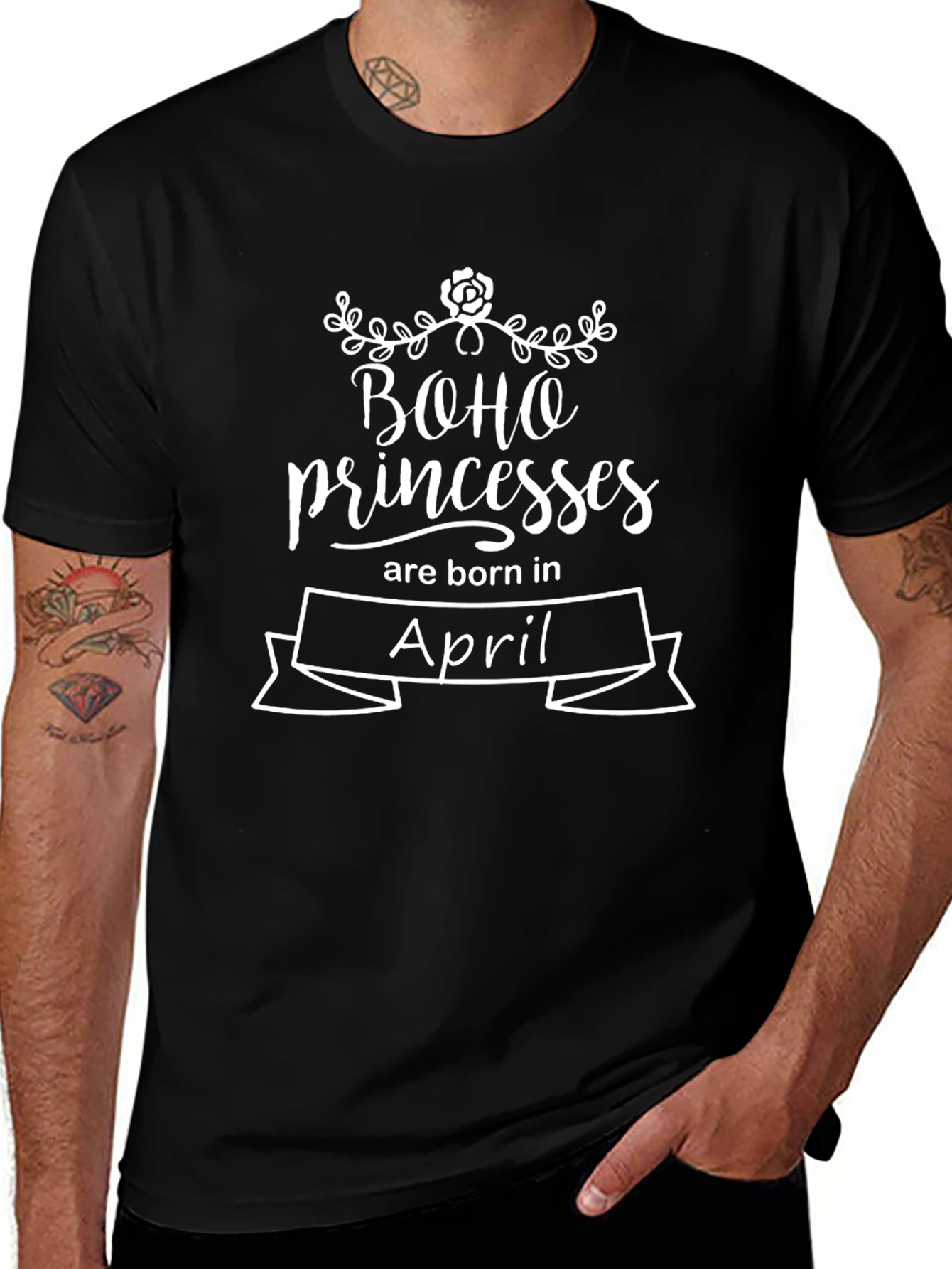 Boho Princess April Birthday T-Shirt