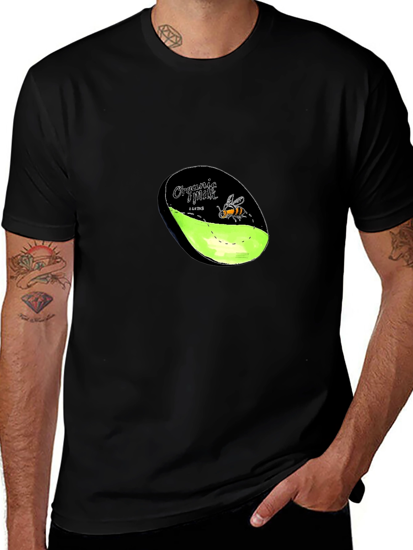 Organic Milk Bee Graphic T-Shirt