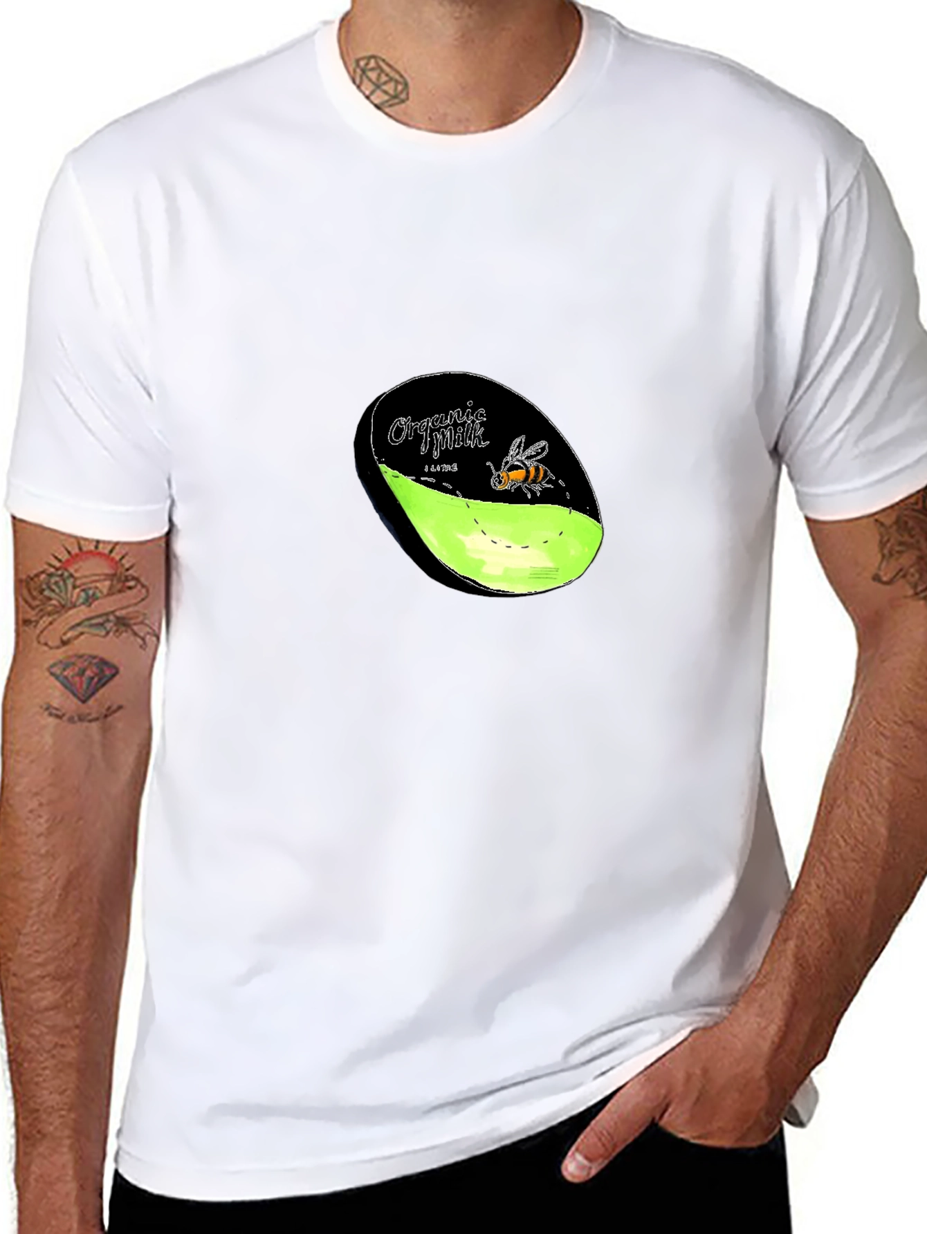 Organic Milk Bee Graphic T-Shirt