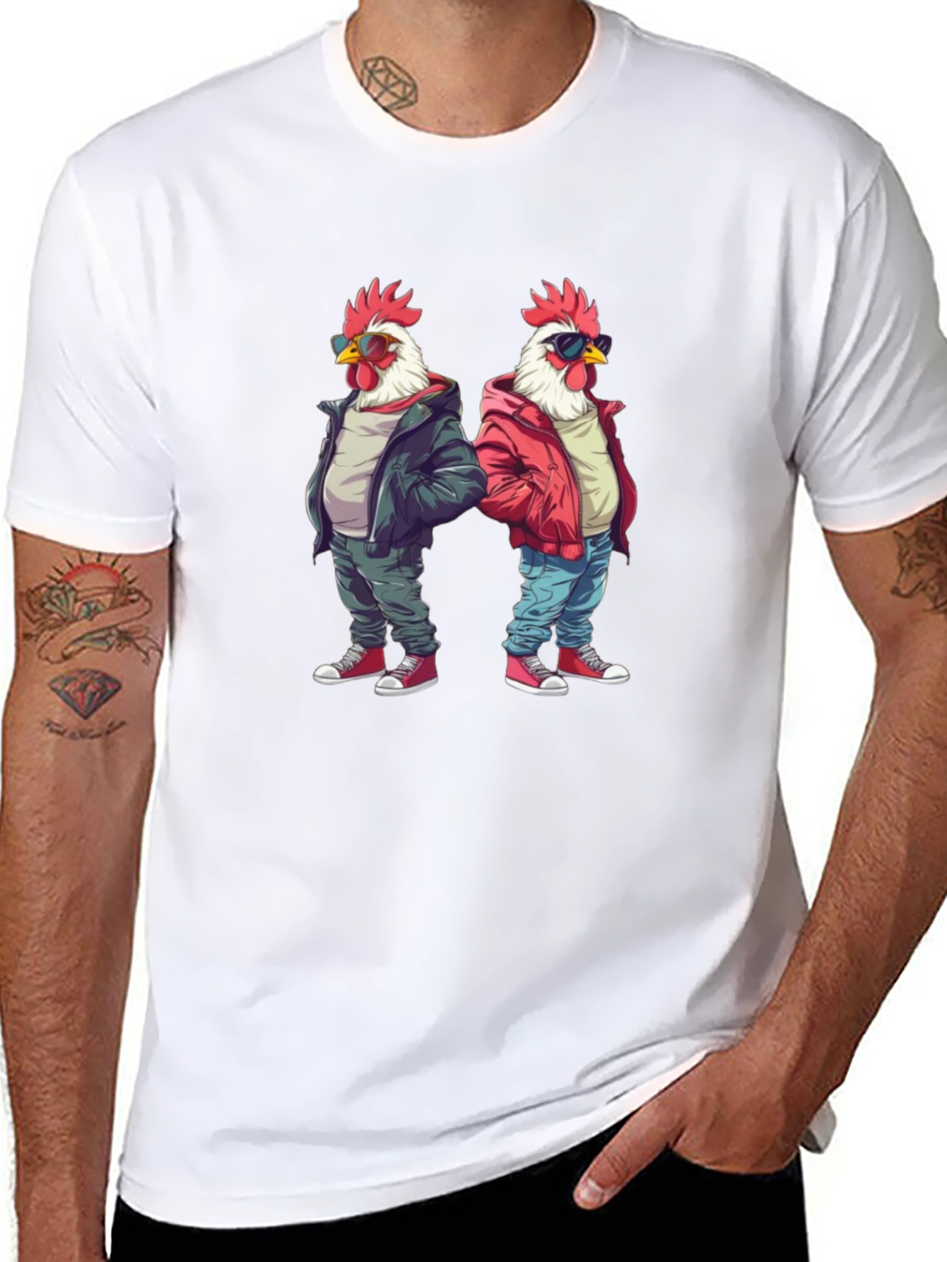 Cool Chicken Graphic Tee - Black Cotton Shirt