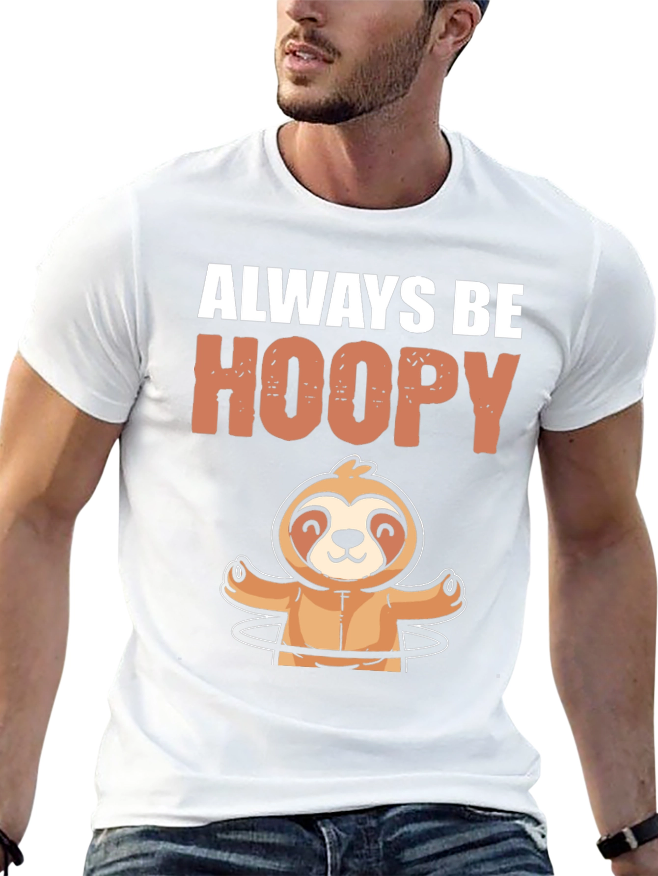 Always Be Hoopy Sloth Graphic T-Shirt