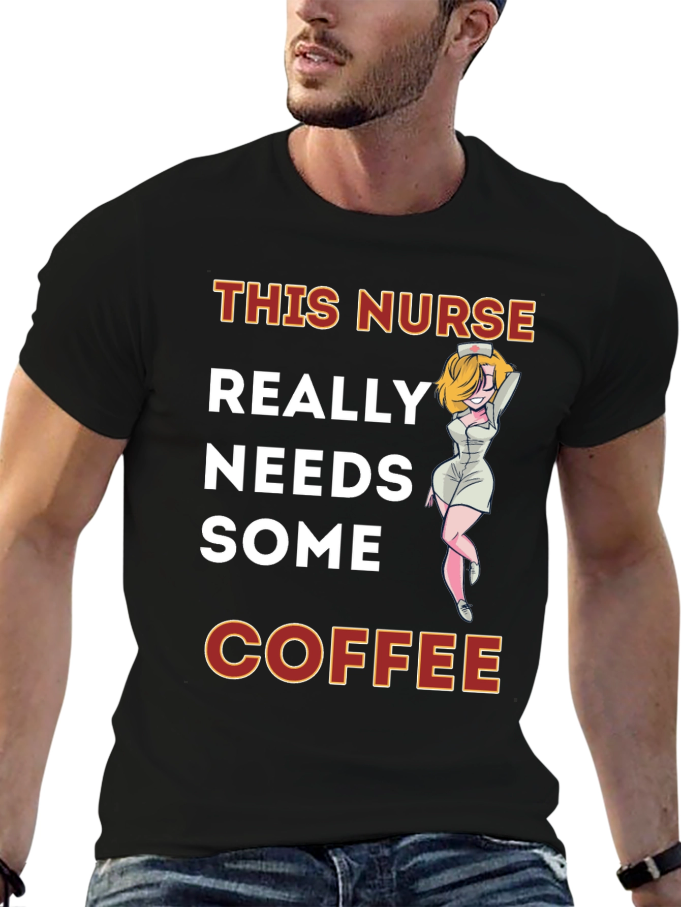 Nurse Needs Coffee Graphic Tee - Black Cotton T-Shirt
