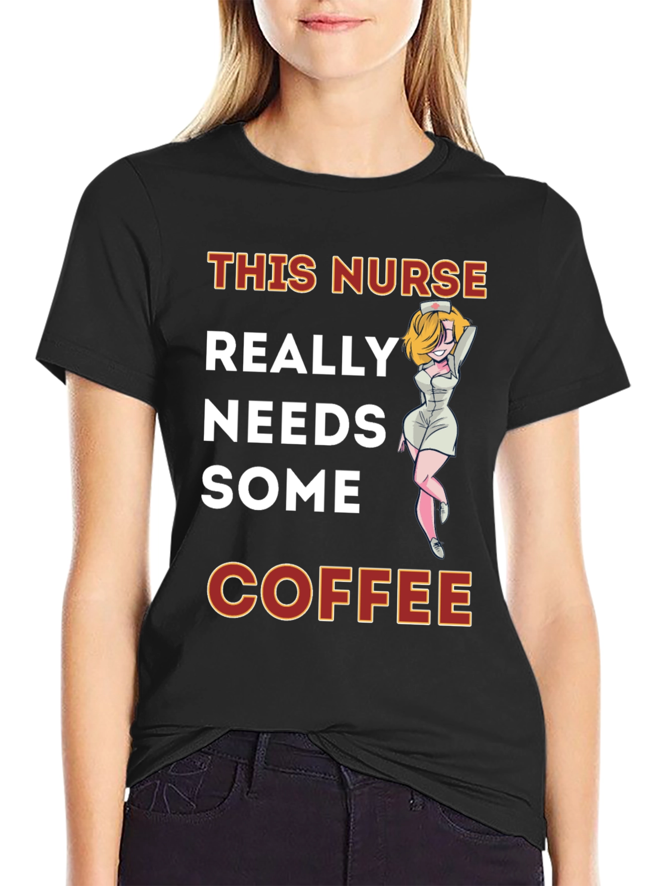 Nurse Needs Coffee Graphic Tee - Black Cotton T-Shirt