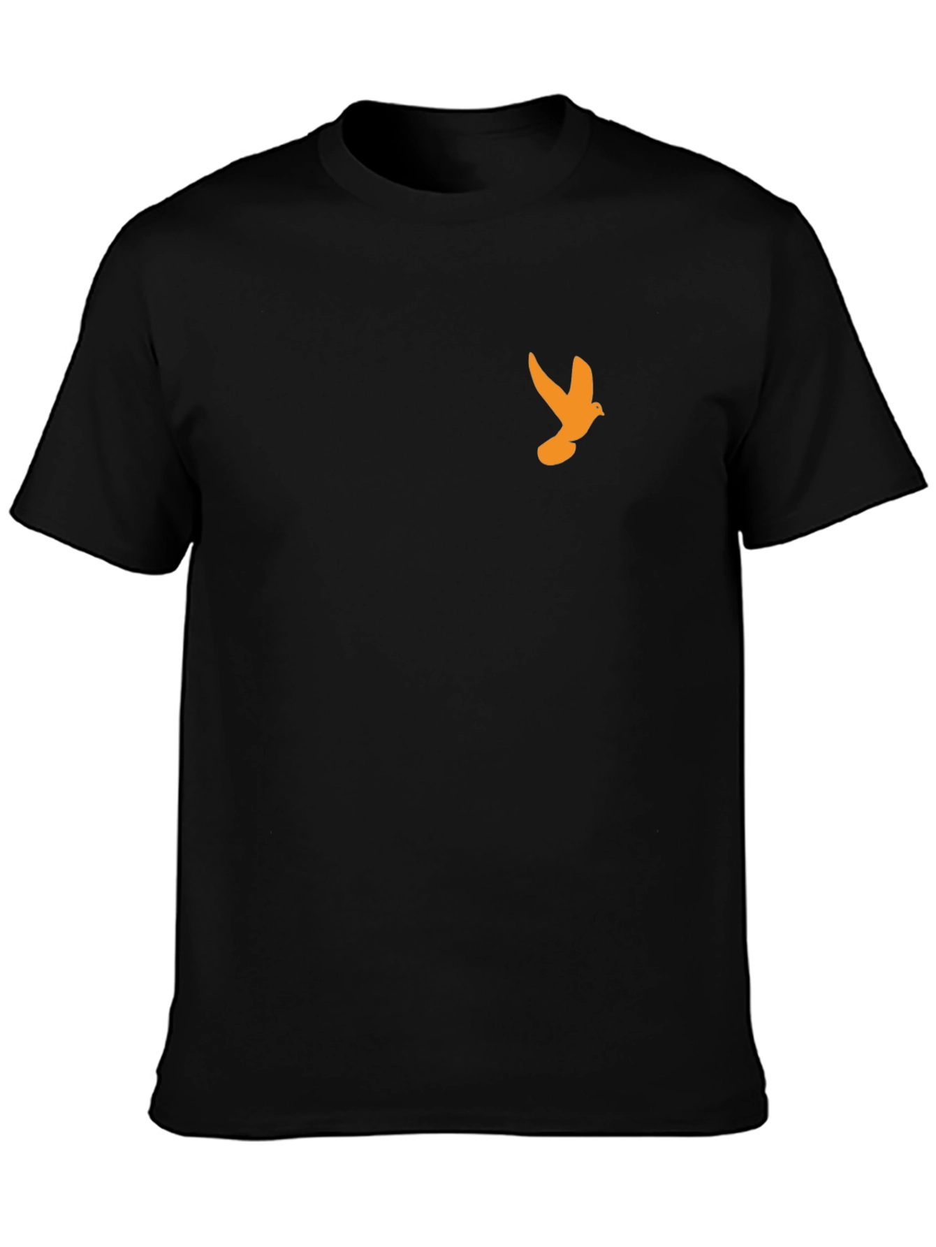 Black T-Shirt with Orange Dove Graphic
