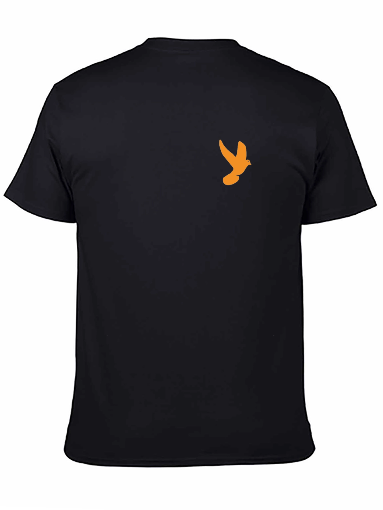 Black T-Shirt with Orange Dove Graphic