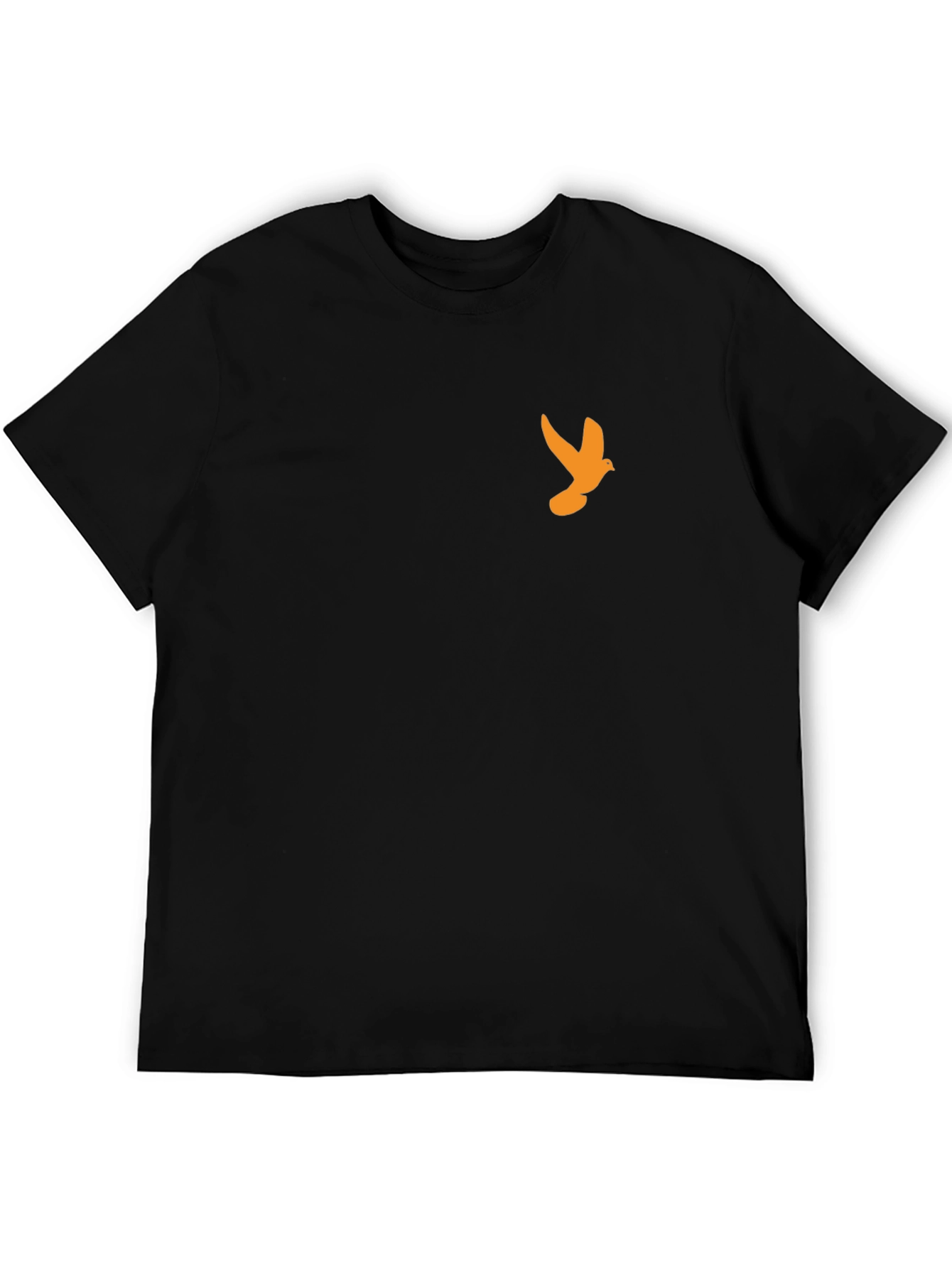 Black T-Shirt with Orange Dove Graphic
