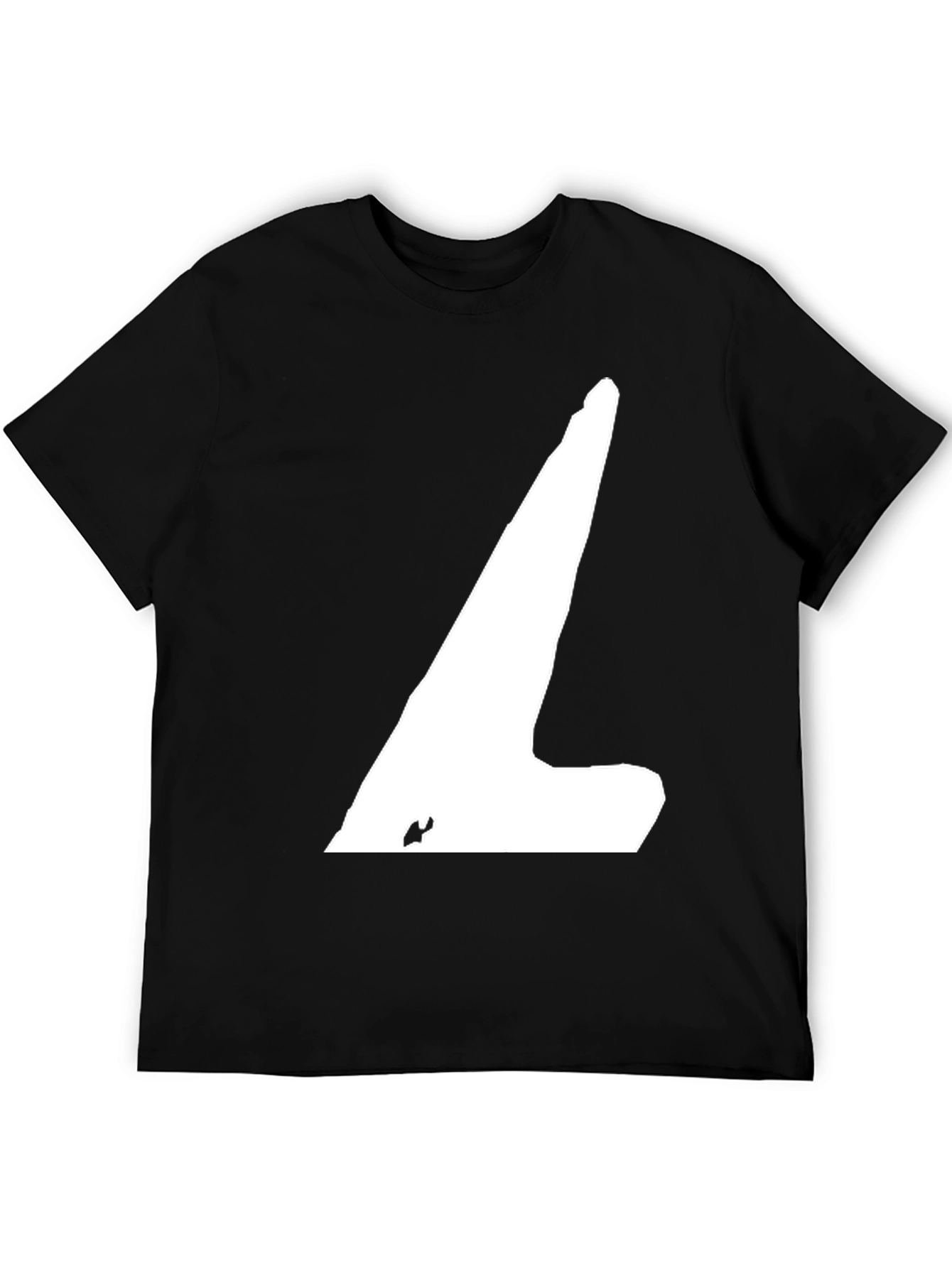 Minimalist Black T-Shirt with Abstract White Design