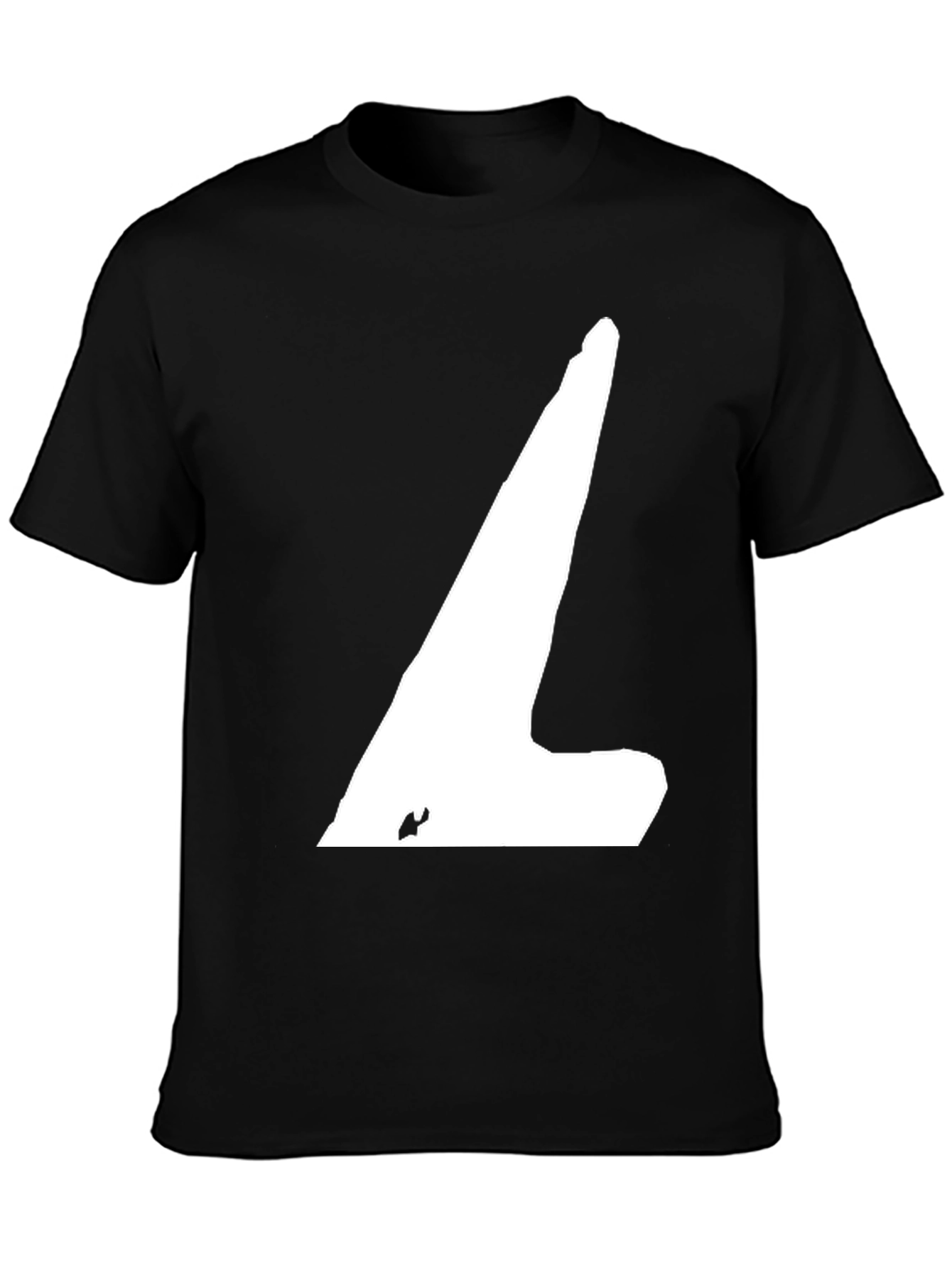 Minimalist Black T-Shirt with Abstract White Design