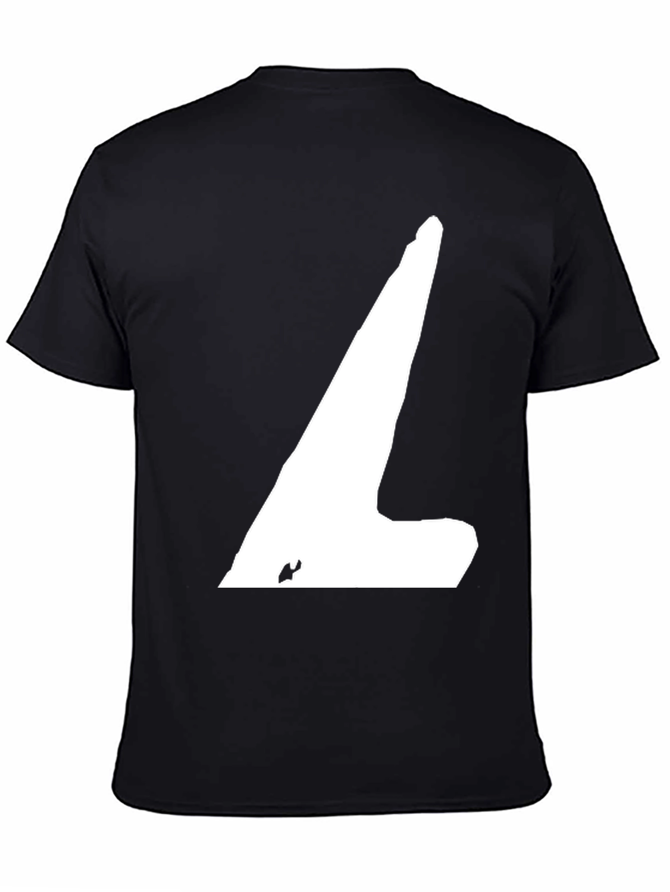 Minimalist Black T-Shirt with Abstract White Design