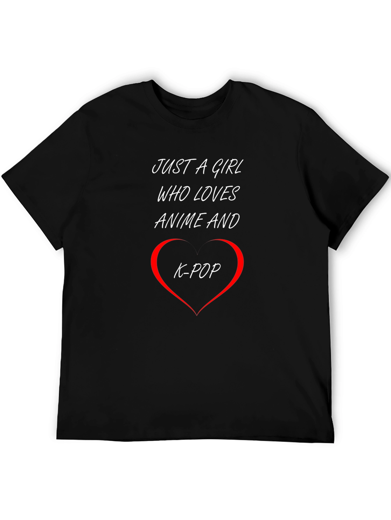 Anime & K-Pop Lover T-Shirt - Unique Heart Design