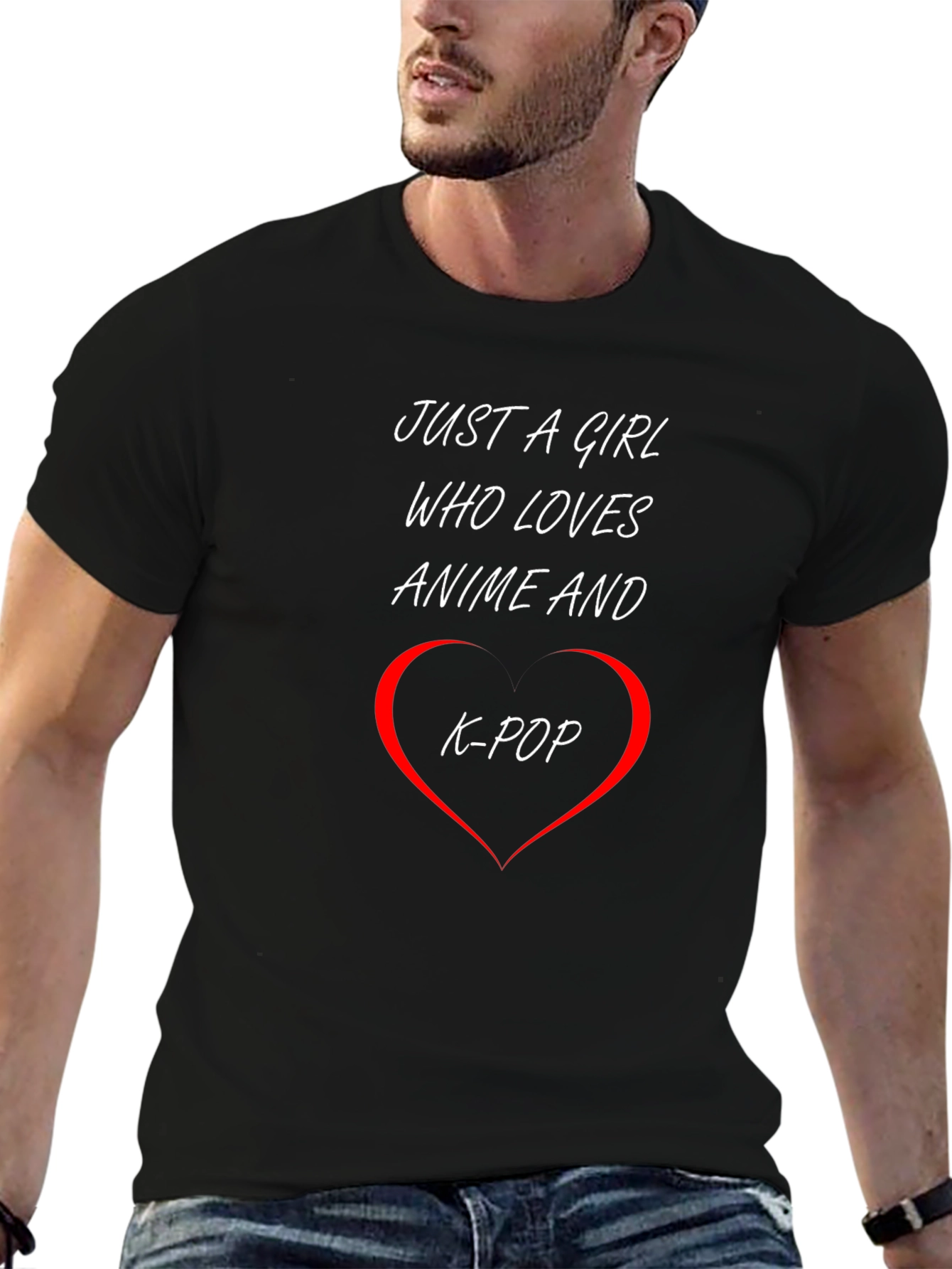 Anime & K-Pop Lover T-Shirt - Unique Heart Design